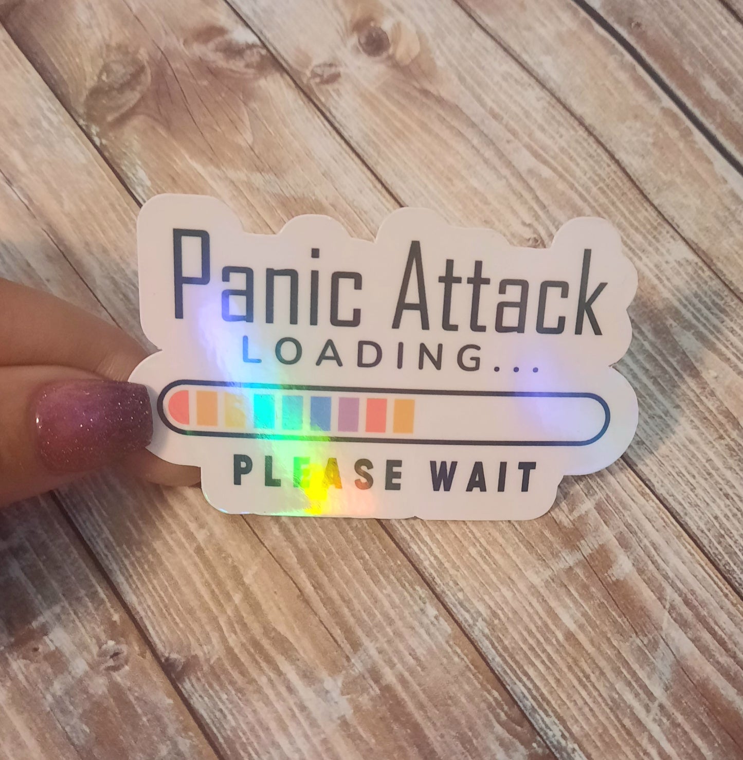 Panic attack loading sticker, funny mental health awareness sticker for water bottle