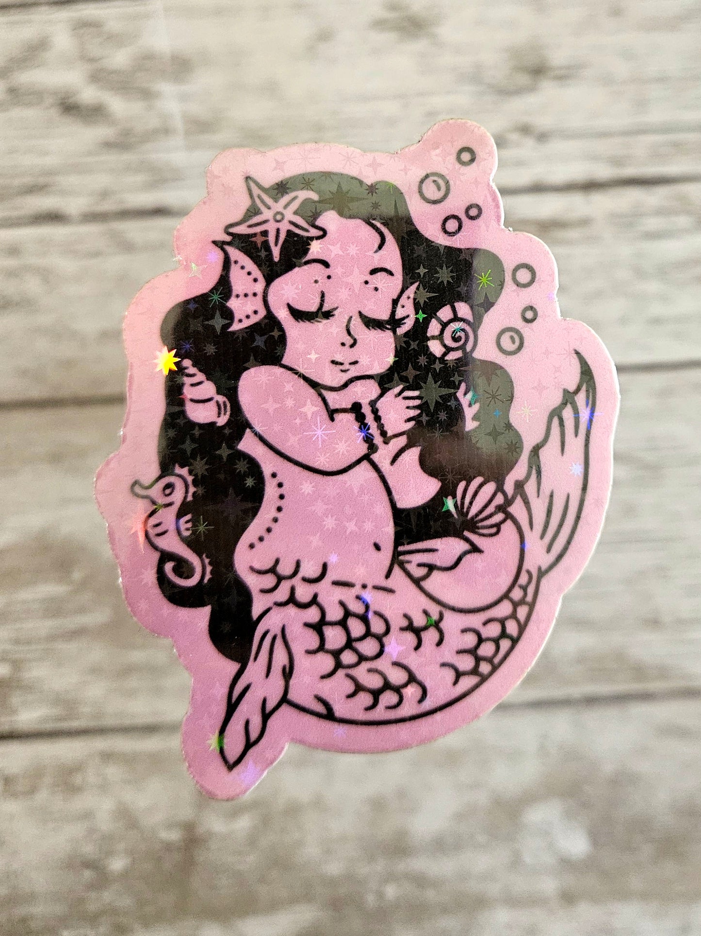 Glow in the dark baby mermaid sticker