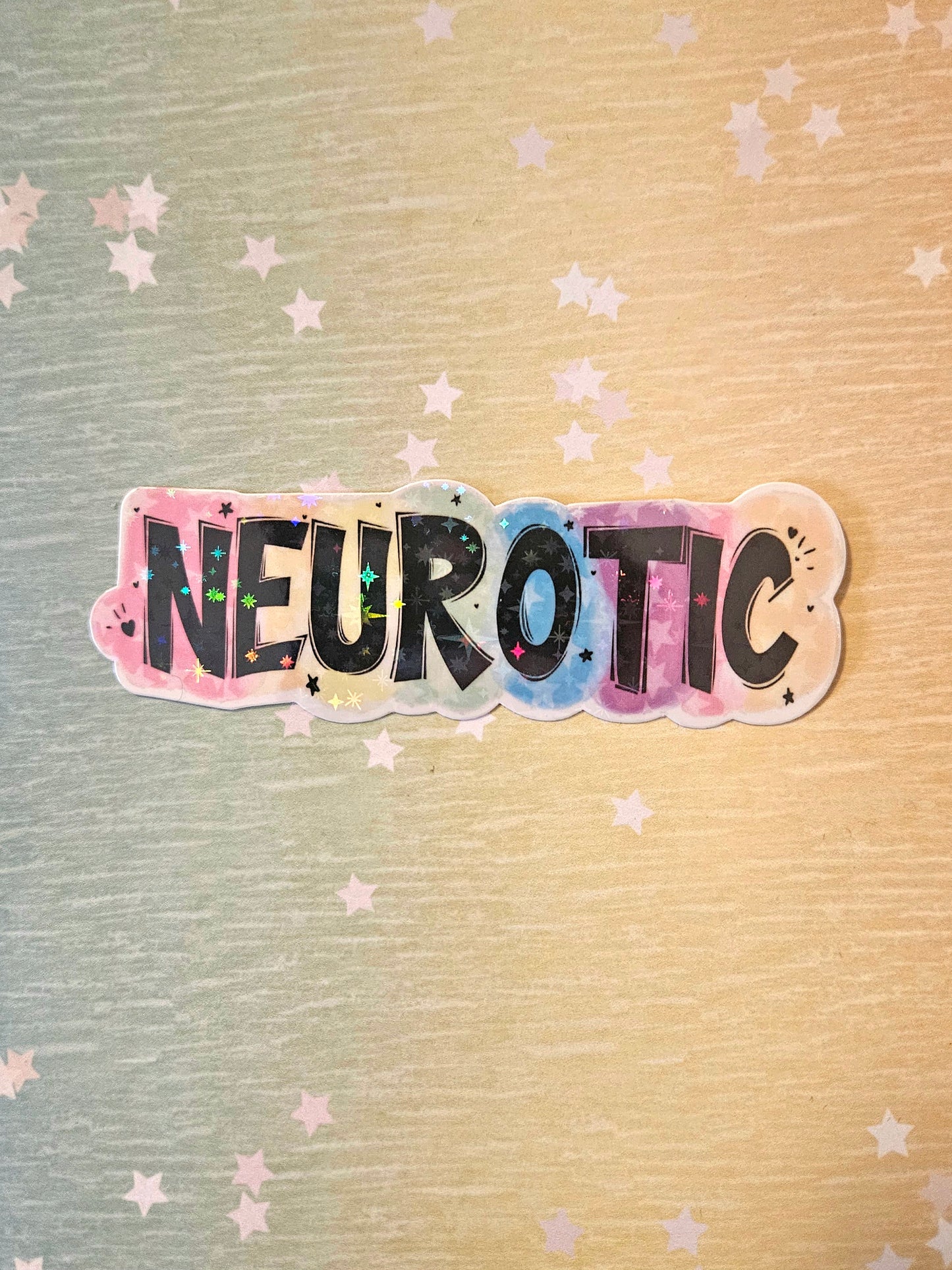 Neurotic rainbow sticker for water bottle