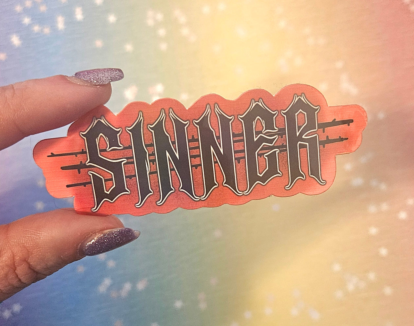 Sinner sticker for water bottle