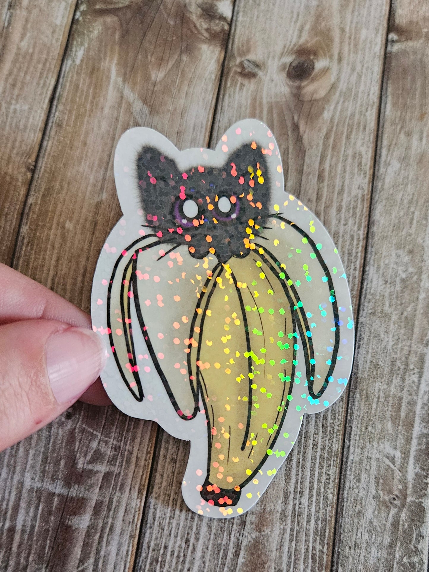 Banana cat sticker for water bottle