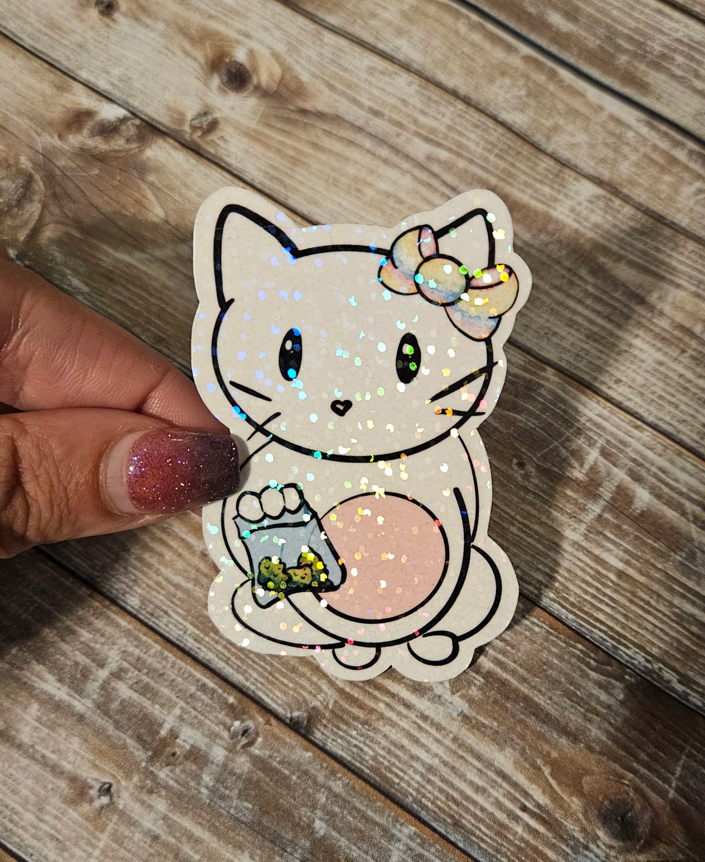 Weed kitty sticker