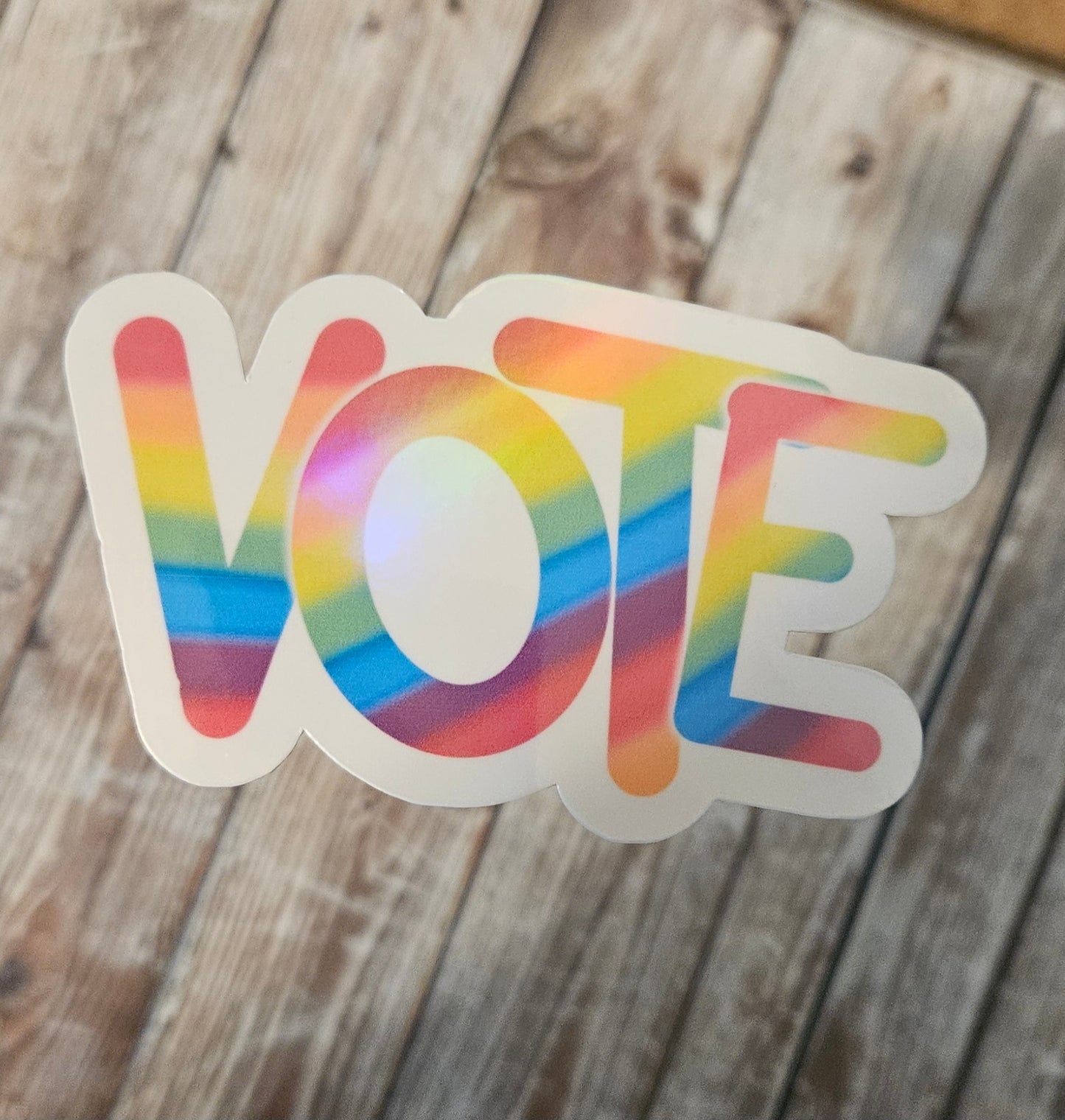 Rainbow Vote sticker for water bottle