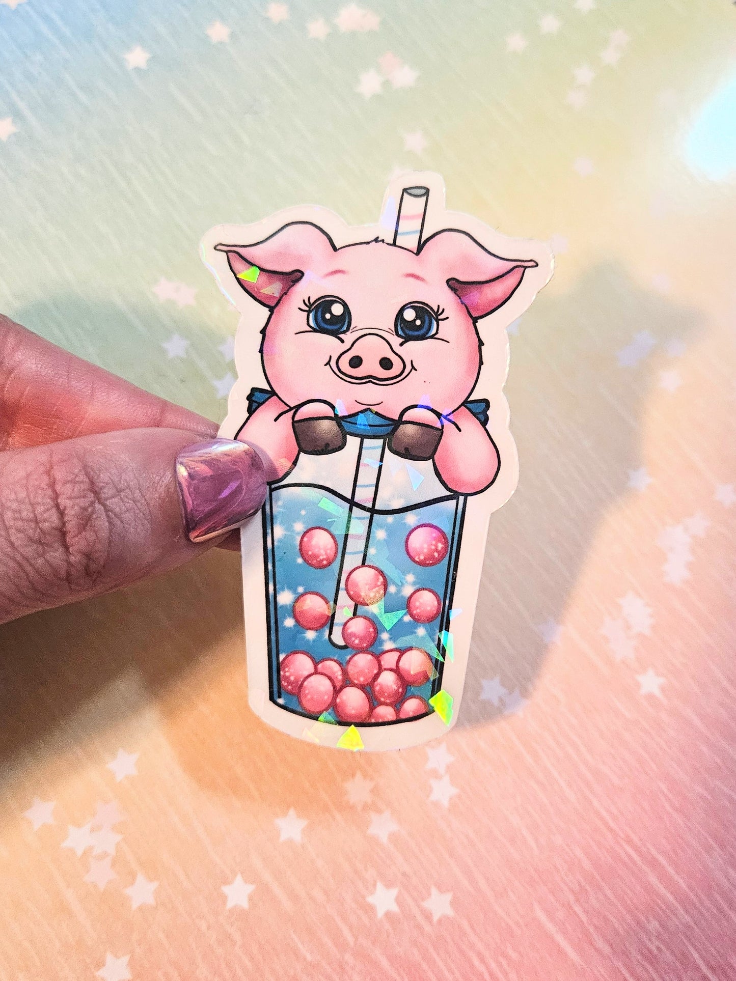 Boba pig sticker