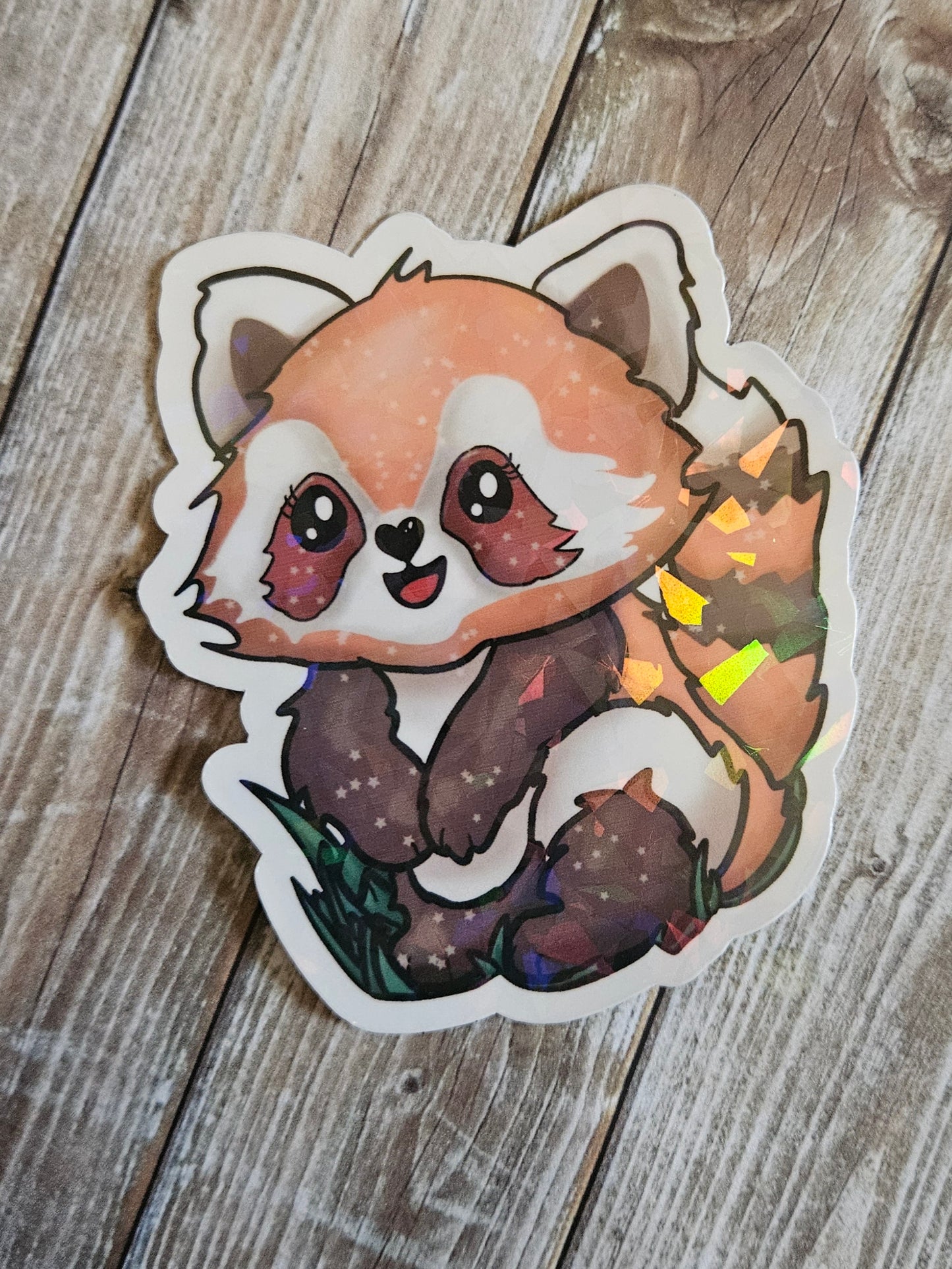 Cute red panda sticker for water bottle