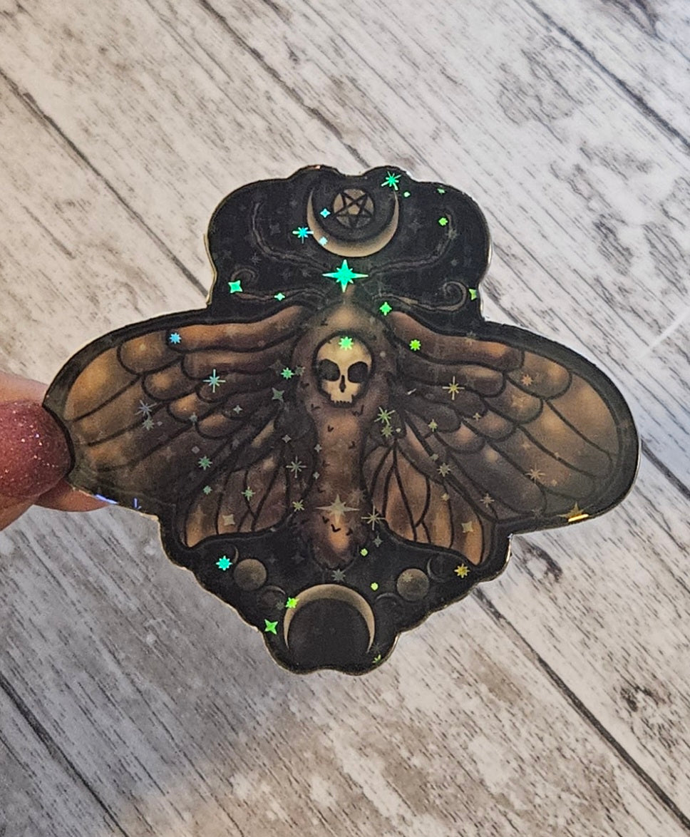 Glow in the death moth sticker