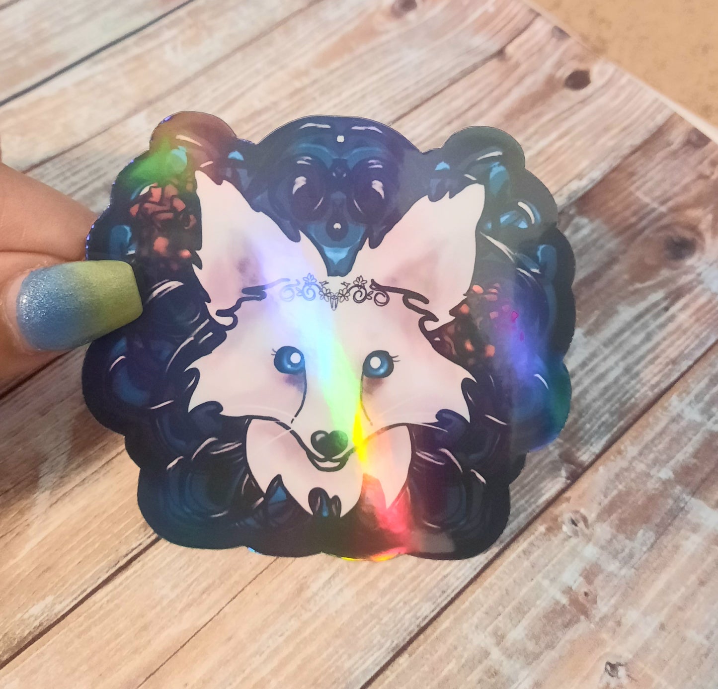 Arctic fox sticker for water bottle