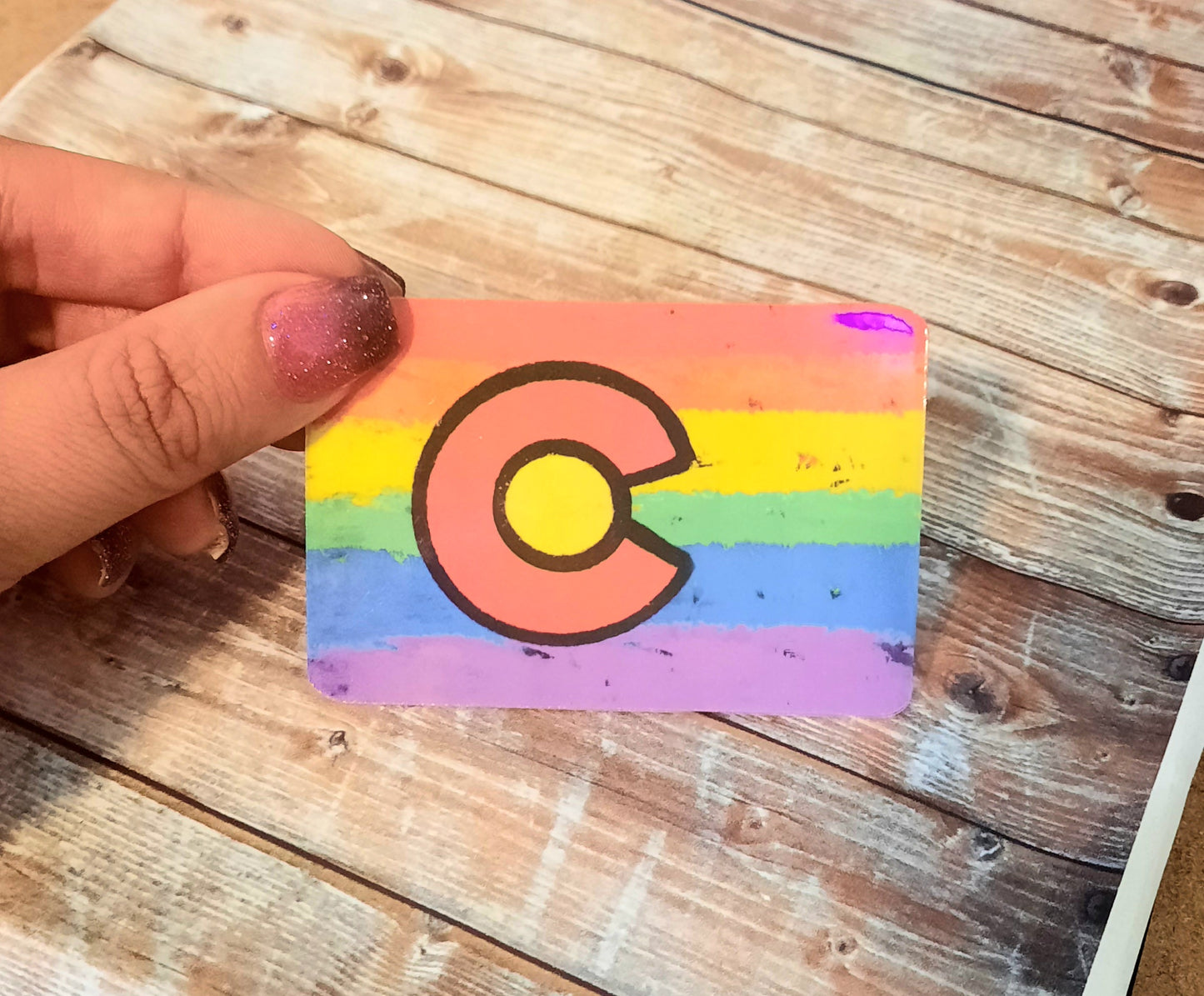 Colorado pride flag sticker for water bottle