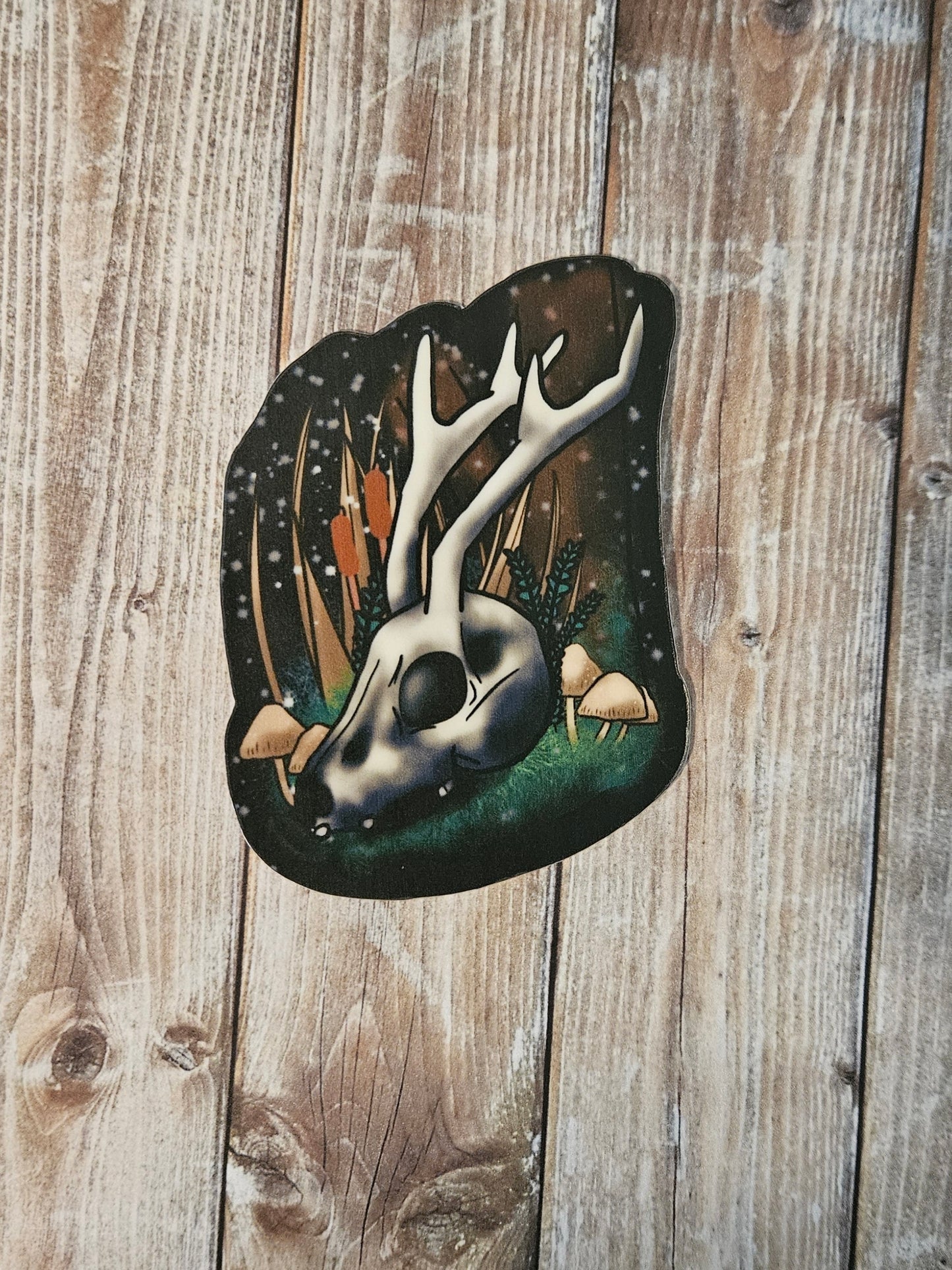 Glow in the dark jackalope skull