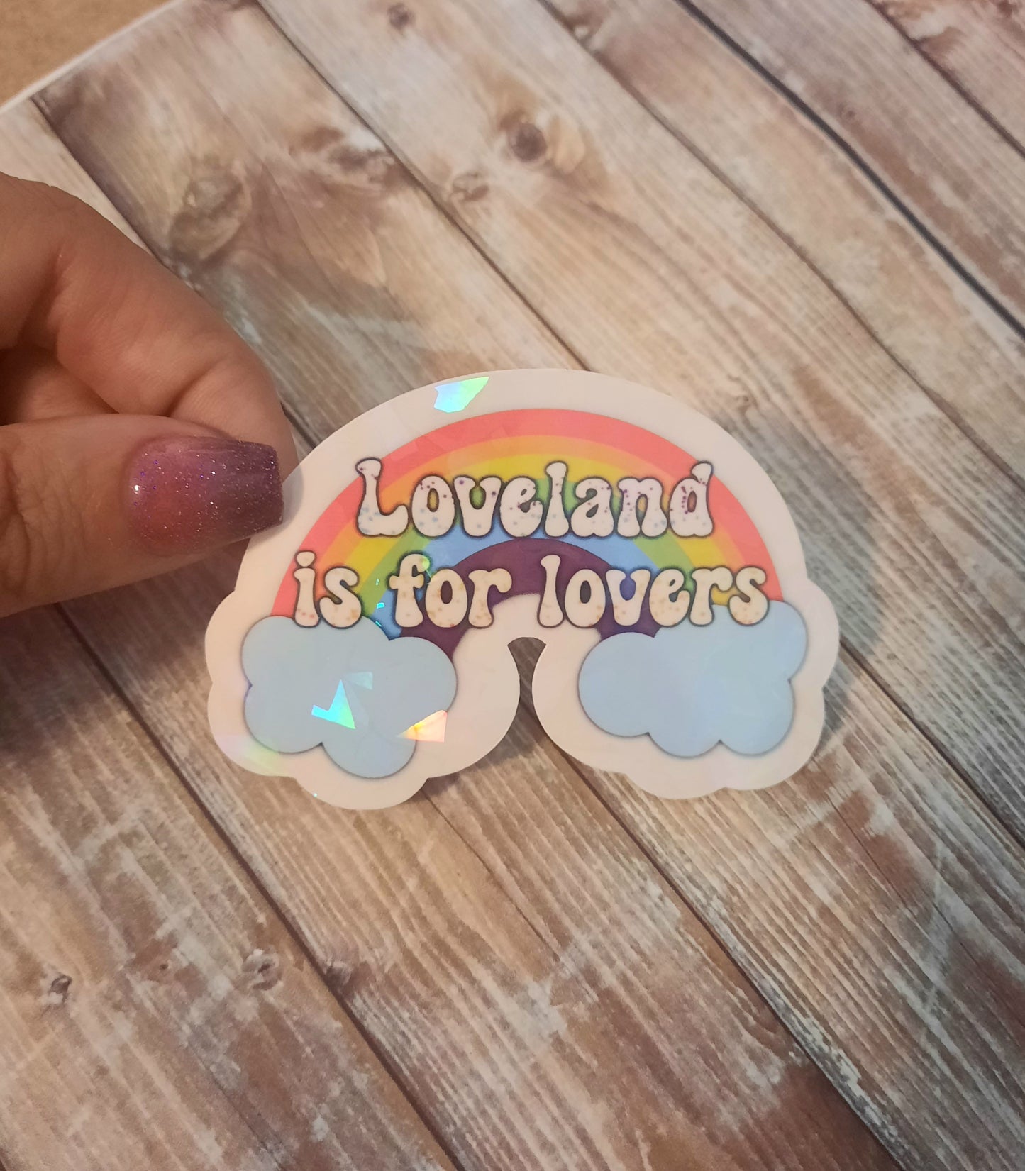 Loveland is for lovers rainbow sticker for water bottle, Loveland colorado sticker for laptop