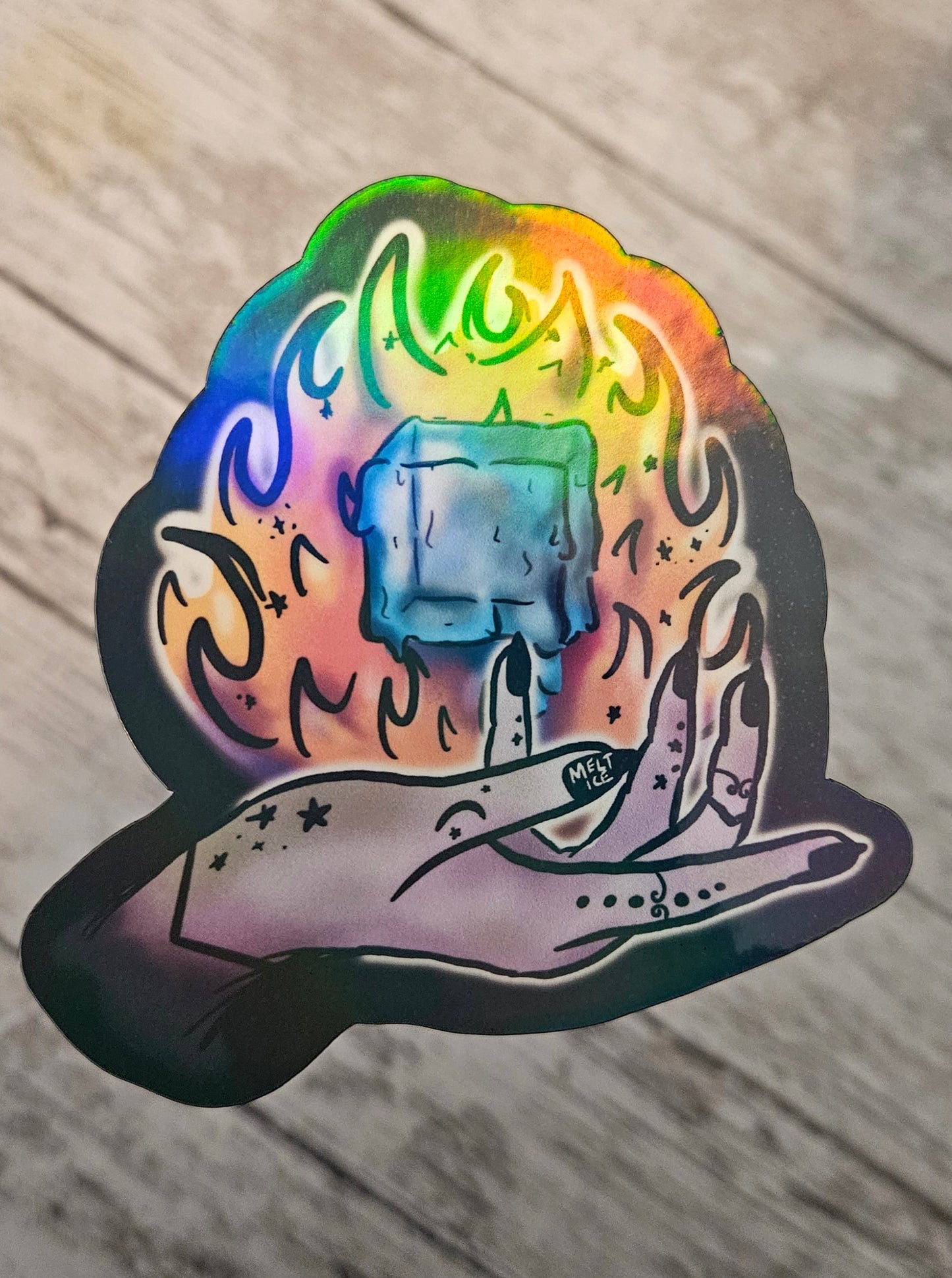 Witch melting ice sticker