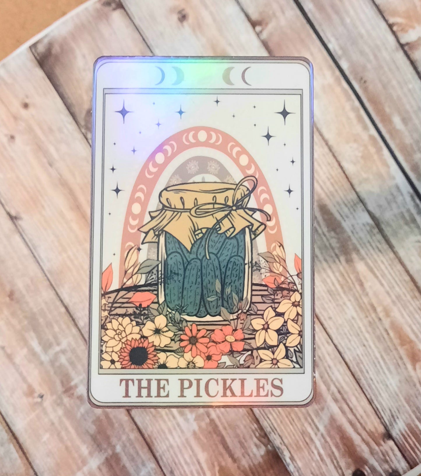 The pickles tarot card sticker, pickle lover gift