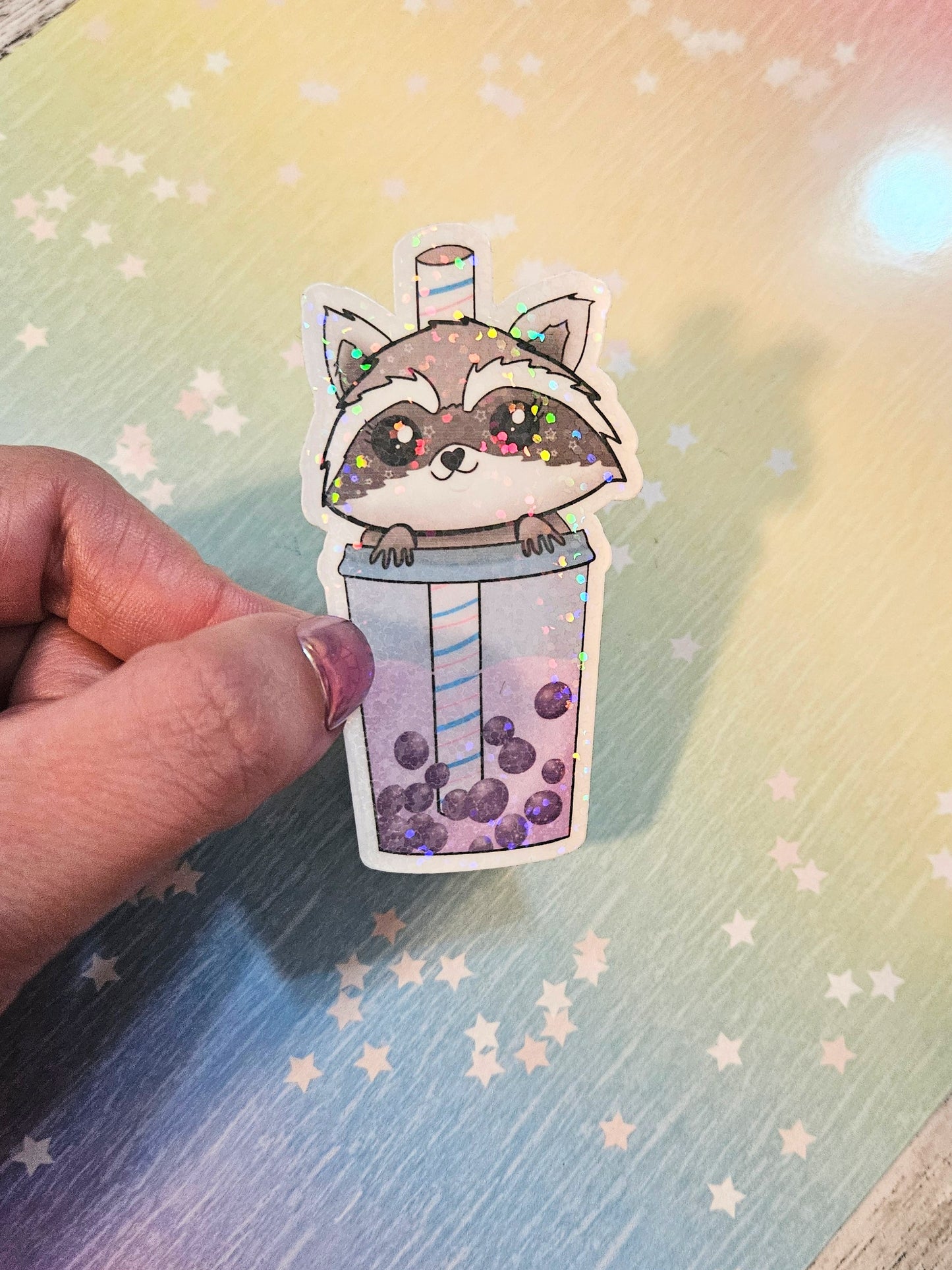 Raccoon Boba sticker