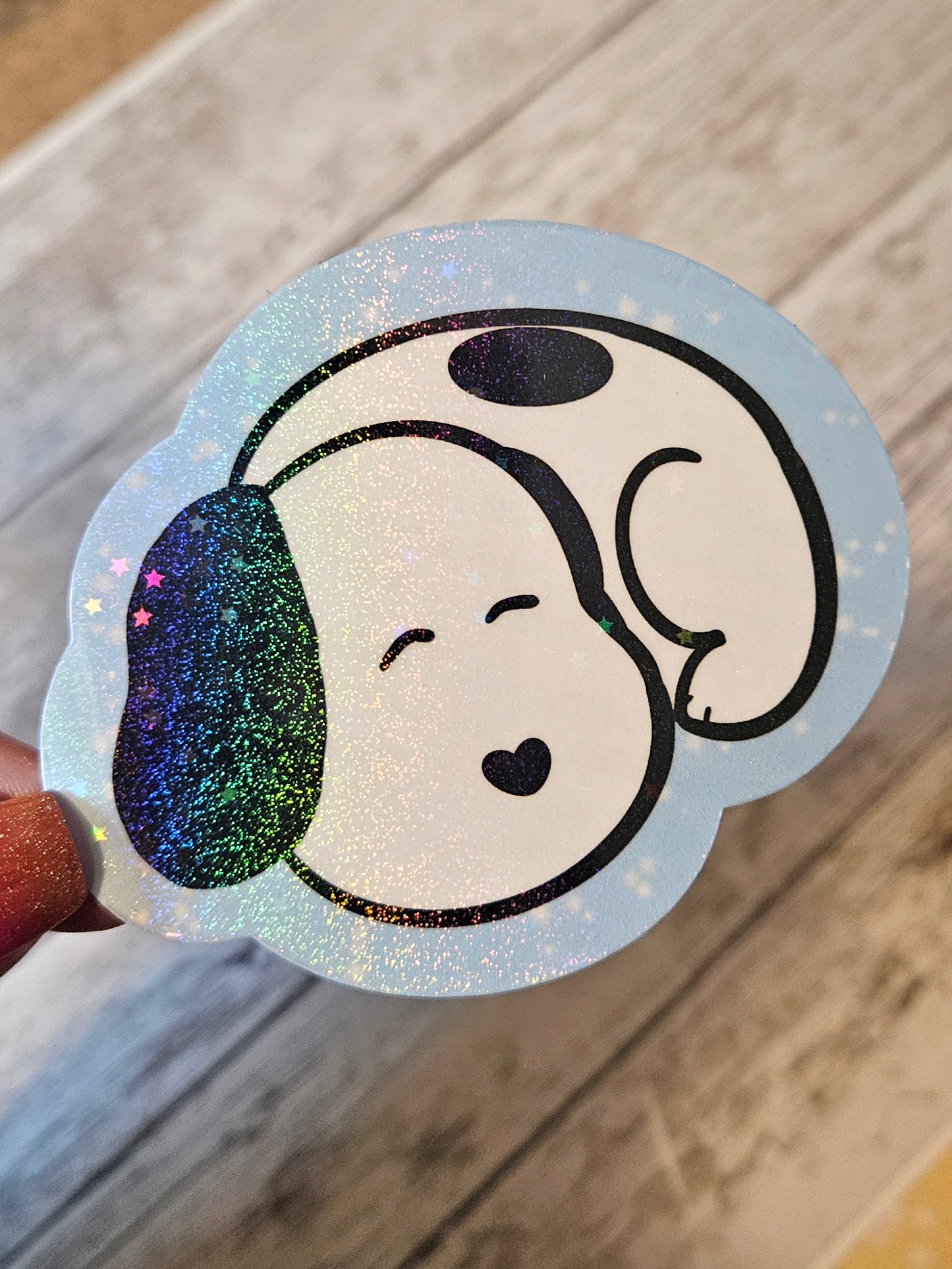 Adorable sleeping cartoon puppy sticker for water bottle