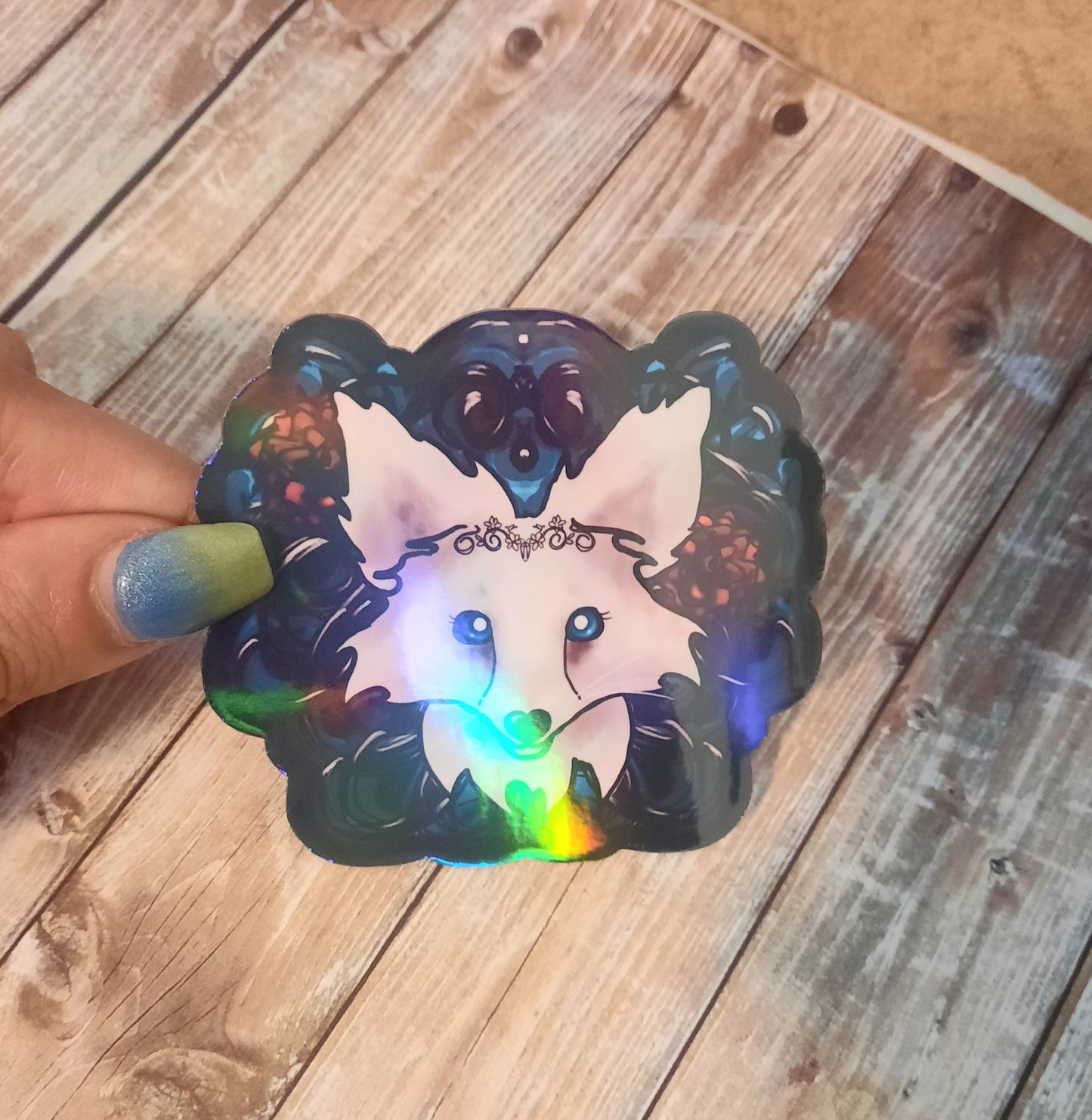 Arctic fox sticker for water bottle