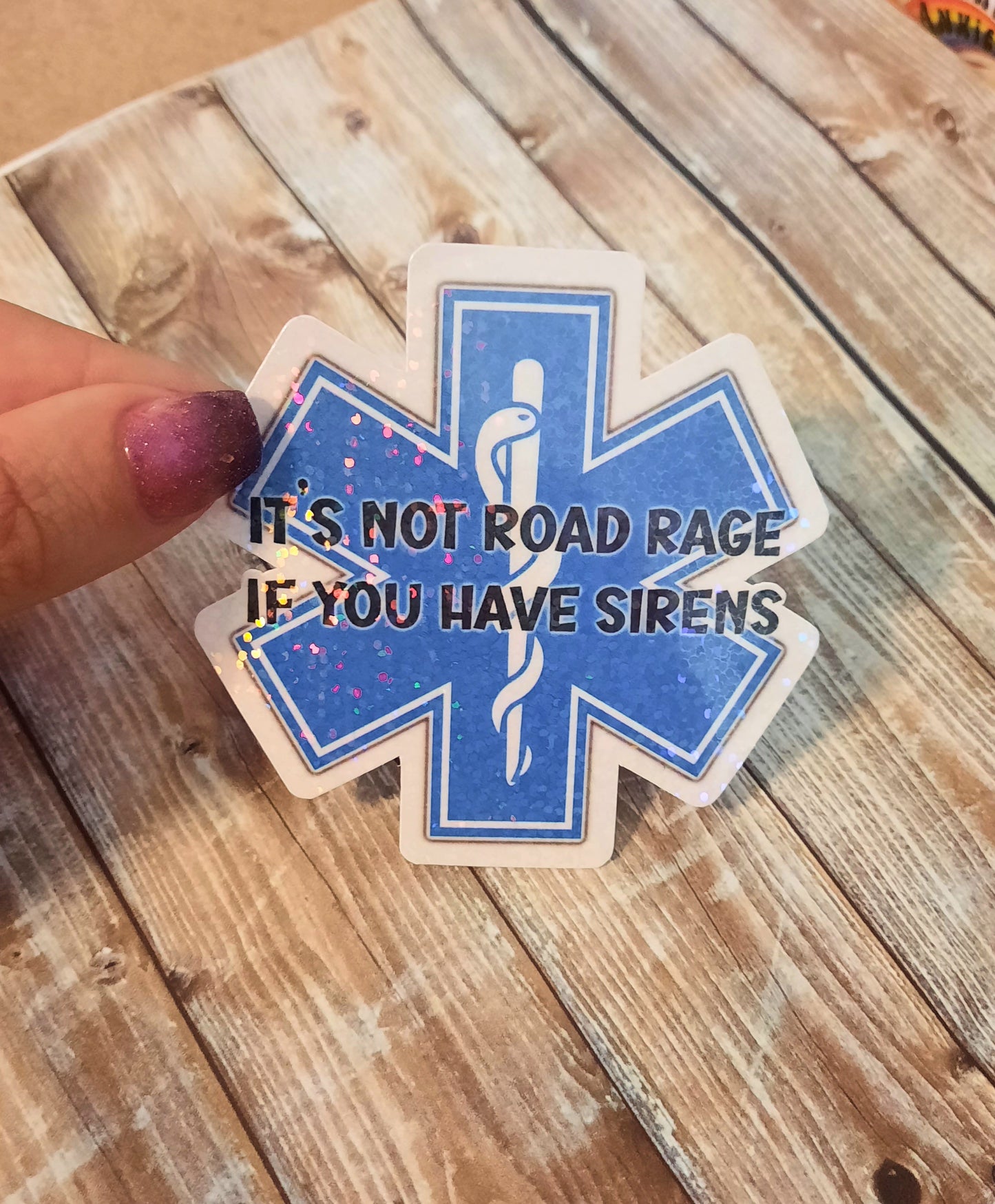It's not road rage if you have sirens sticker for laptop, emt paramedic water bottle sticker