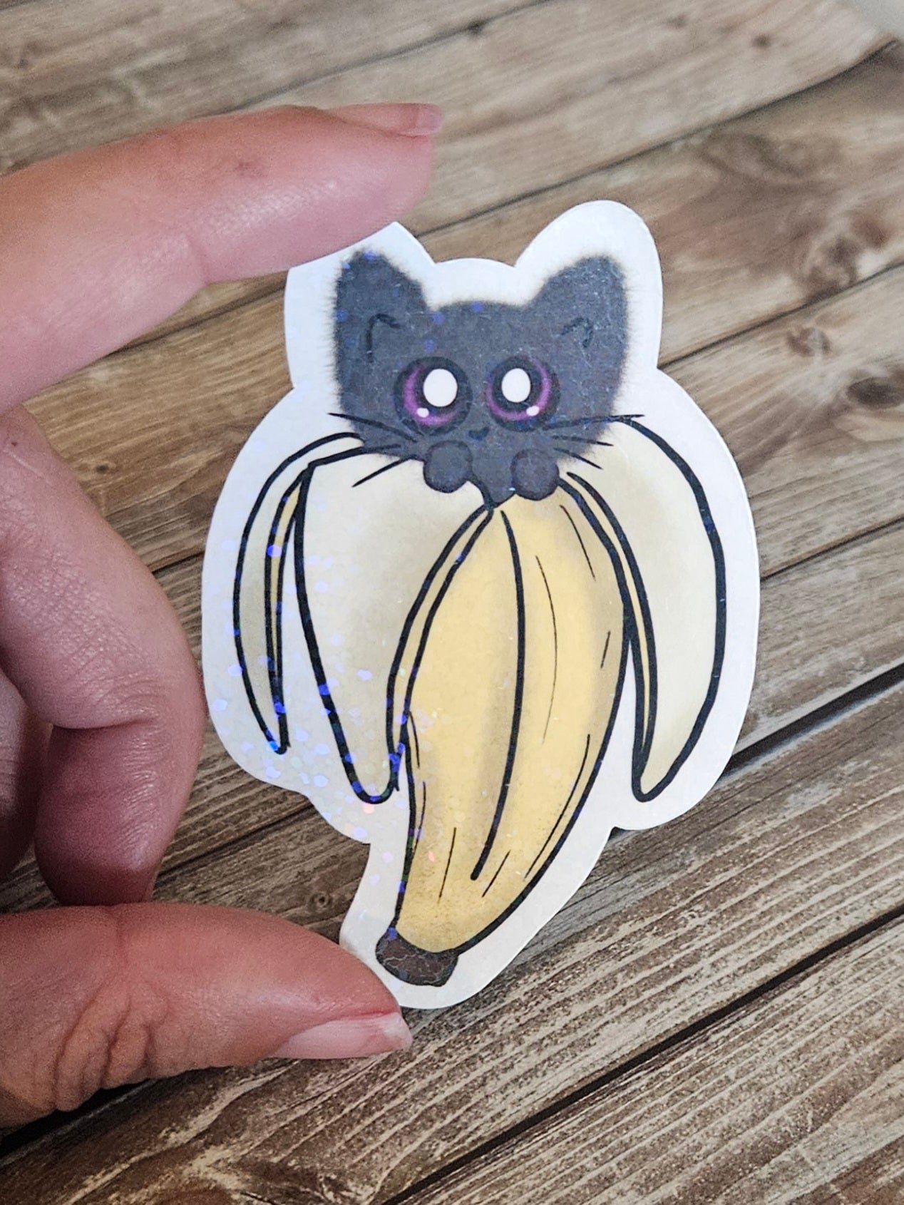 Banana cat sticker for water bottle
