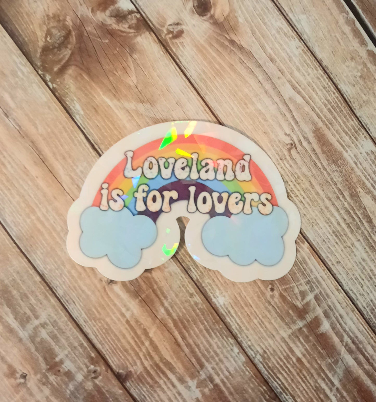 Loveland is for lovers rainbow sticker for water bottle, Loveland colorado sticker for laptop