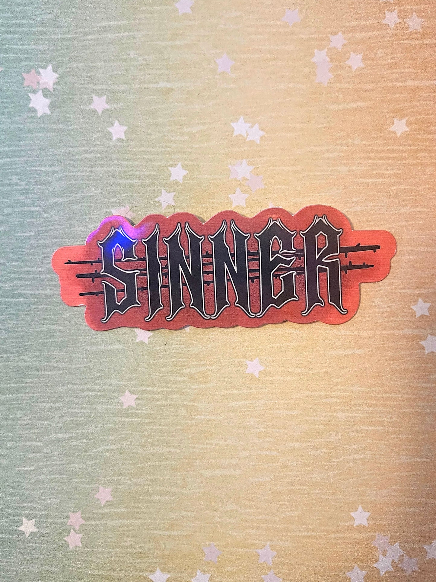 Sinner sticker for water bottle