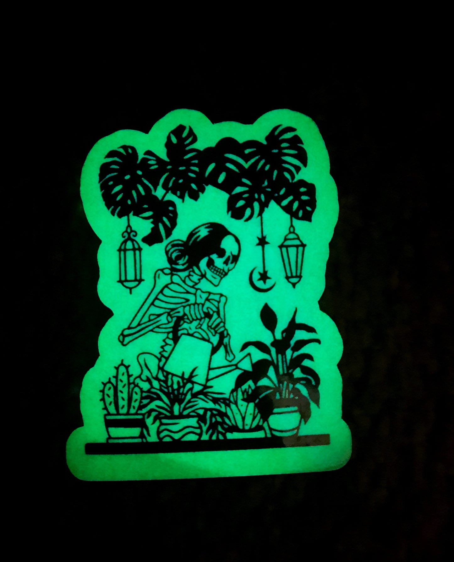 Plant mom glow in the dark sticker