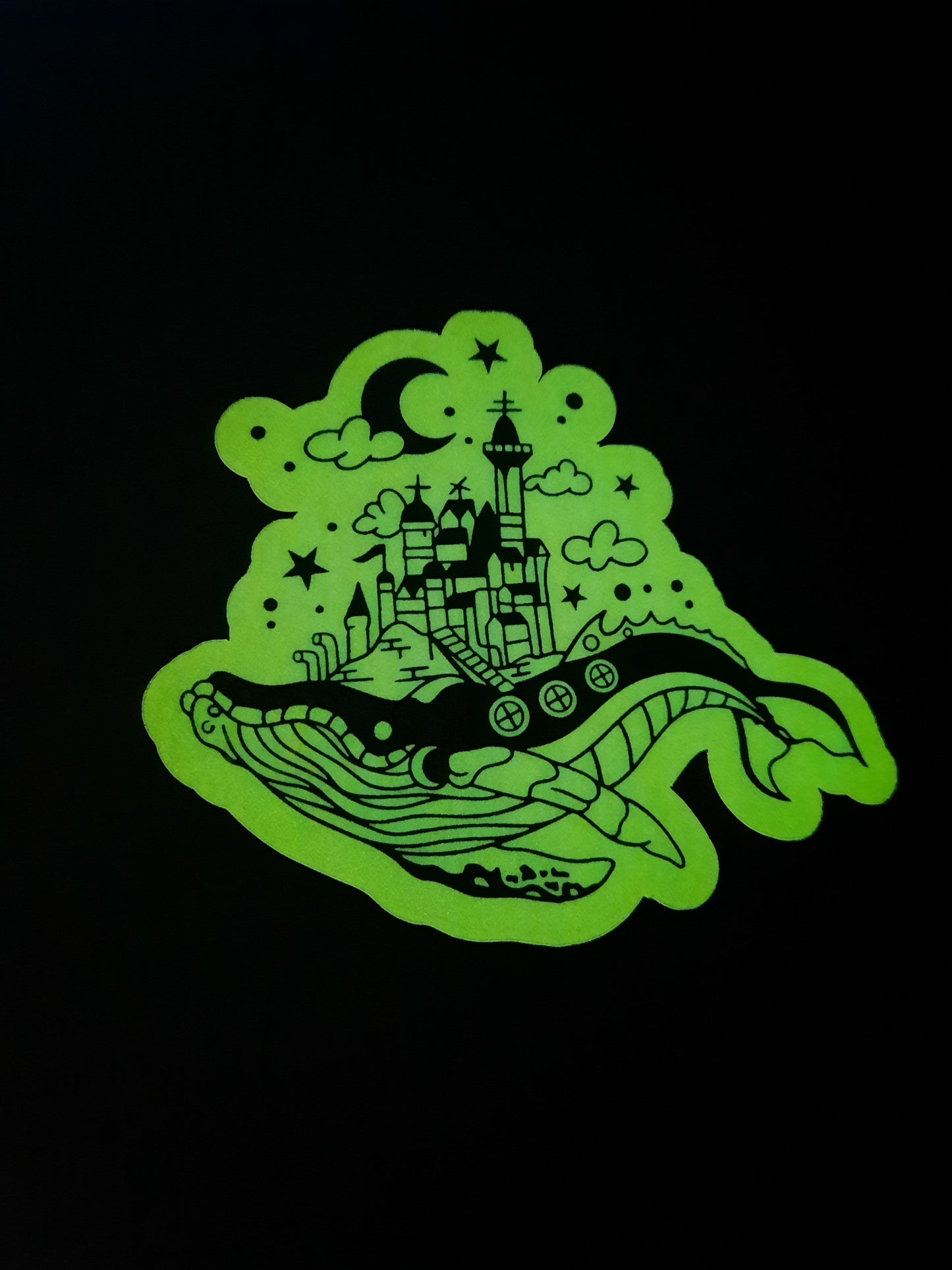 Glow in the dark whale sticker