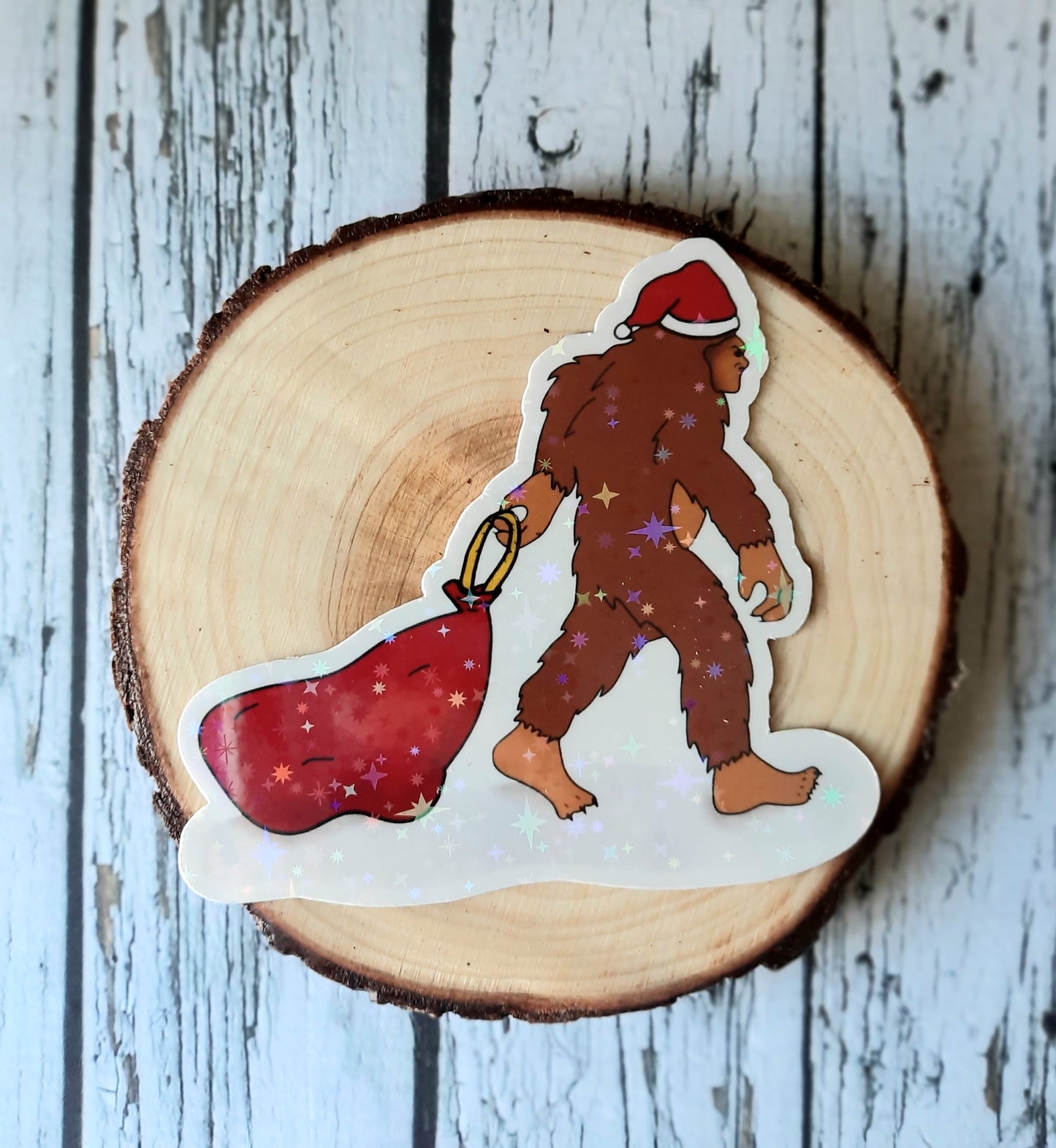 Santa Sasquatch Sticker