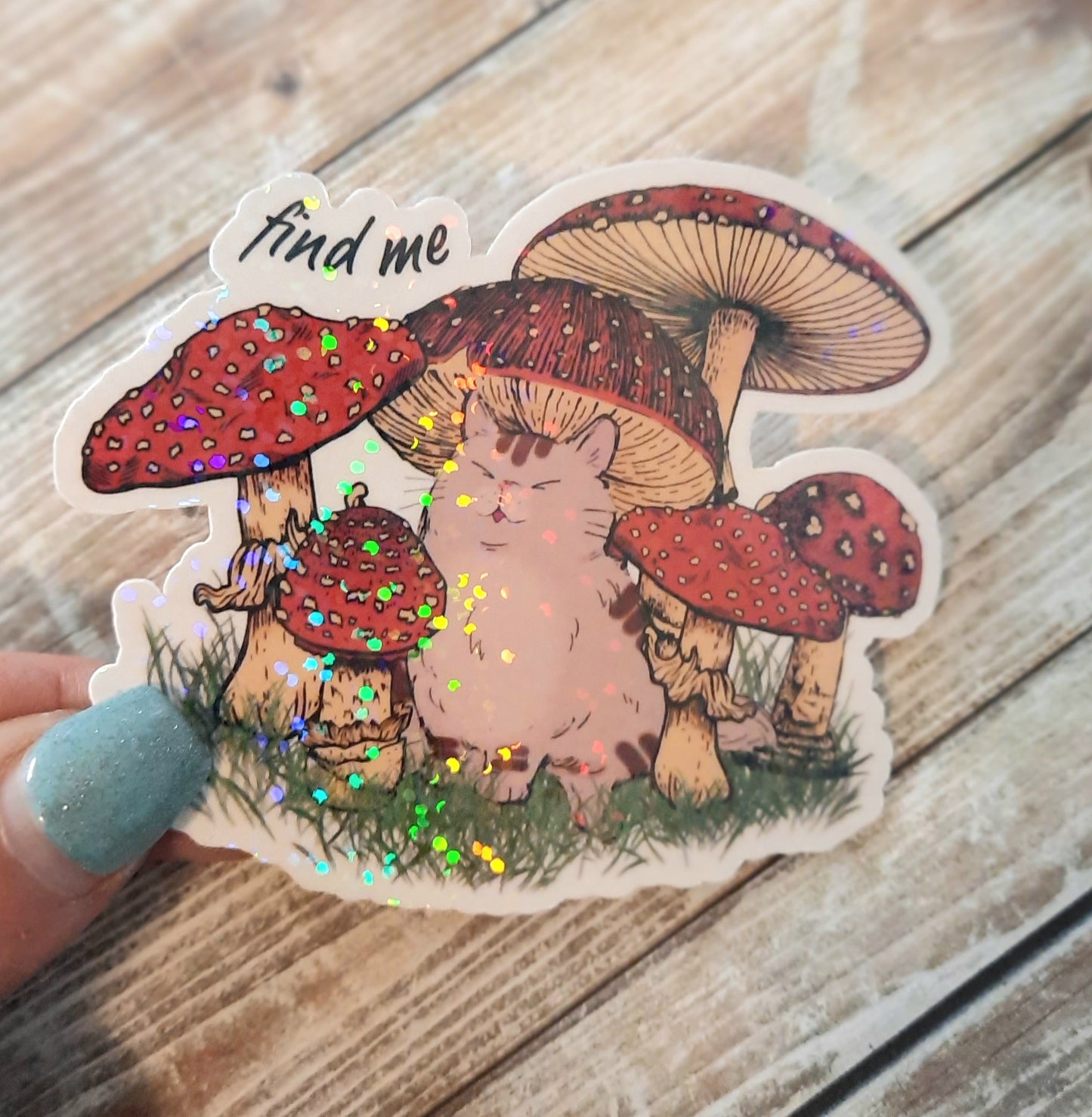 Mushroom cat sticker