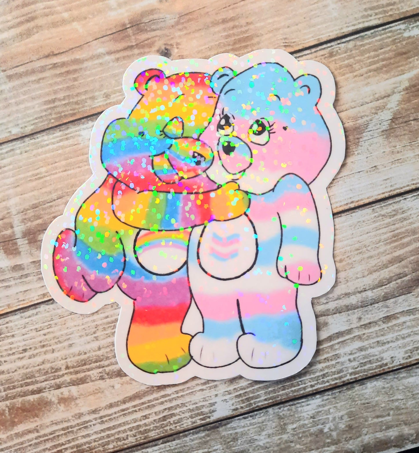 Gay and Trans pride hugging bears