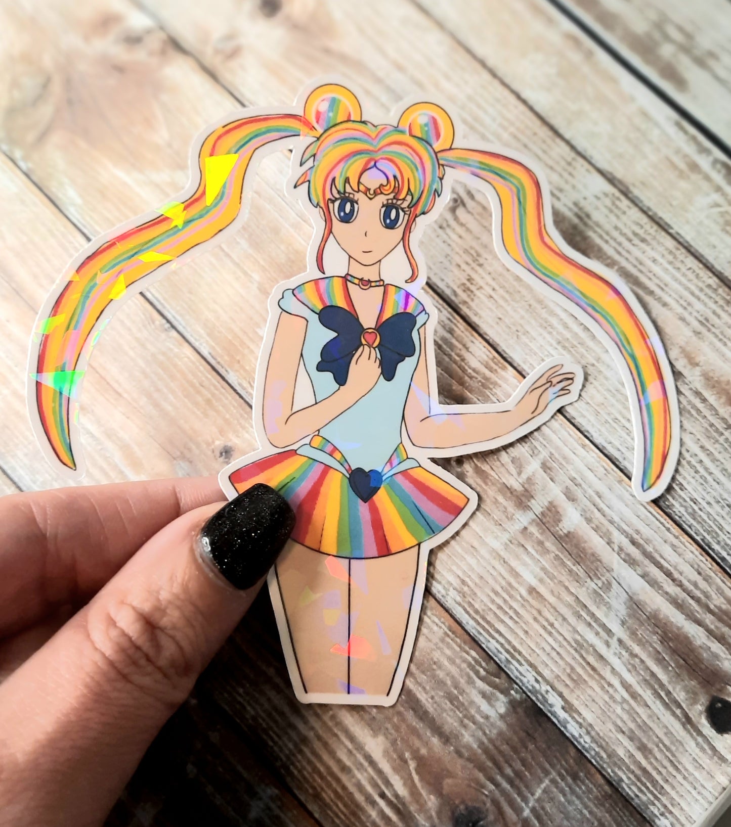 Rainbow Moon sticker