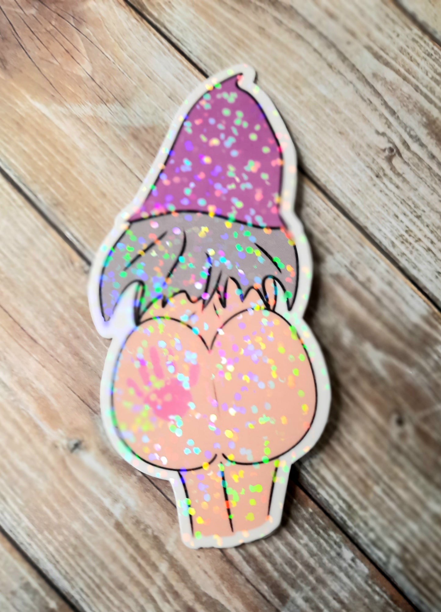 Naughty gnome butt sticker