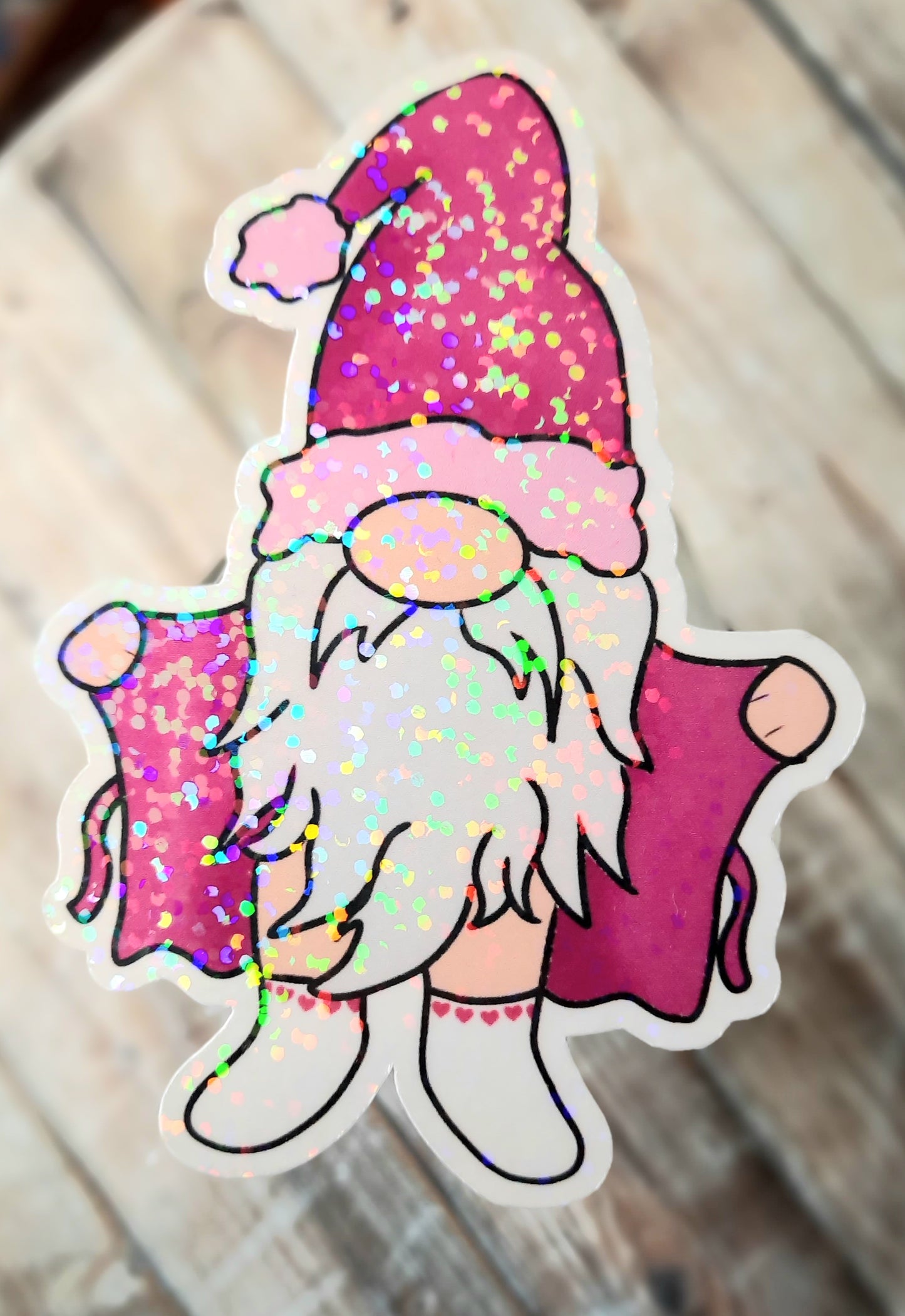 Naughty gnome flasher sticker