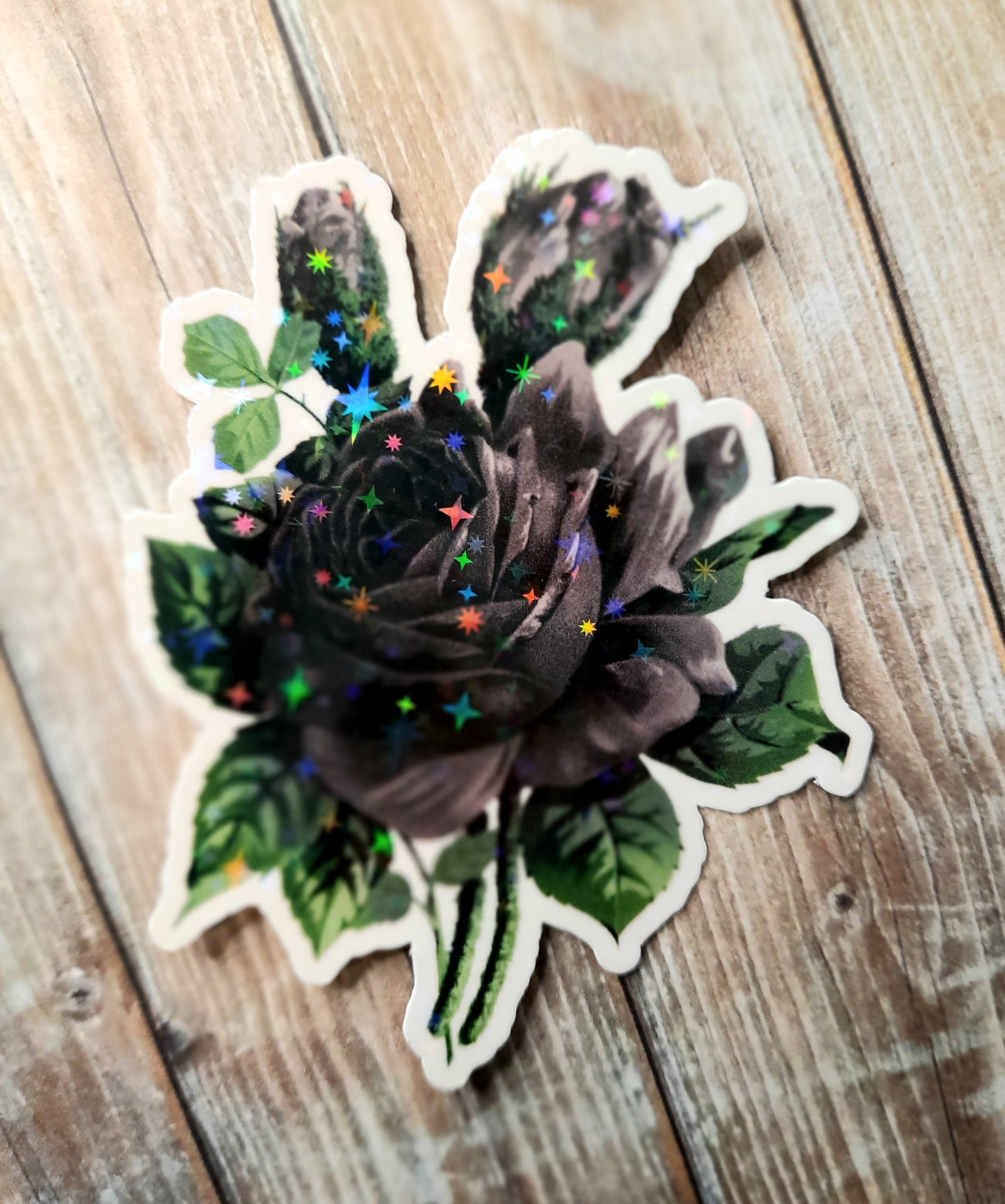 Black rose sticker