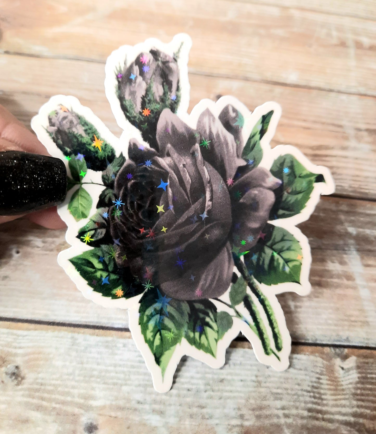 Black rose sticker