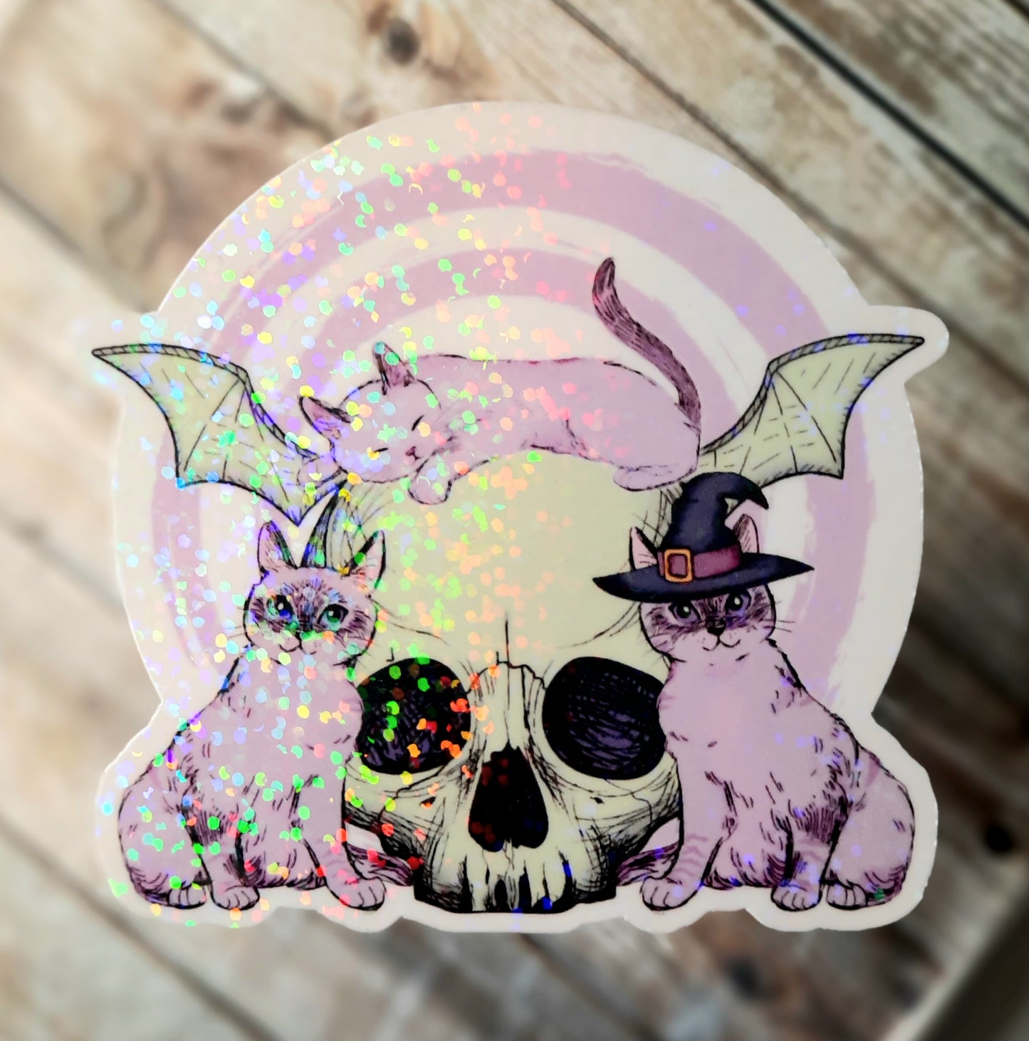 Spooky kitties sticker