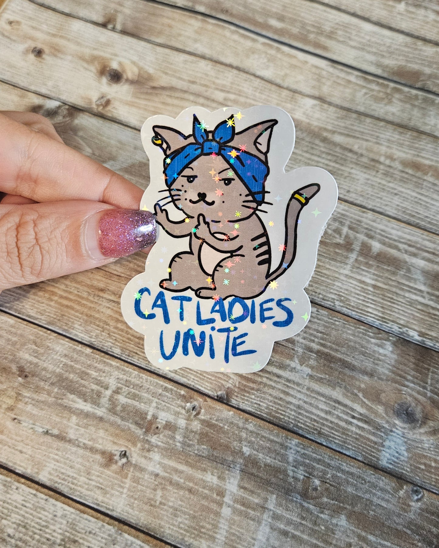 Cat ladies unite sticker