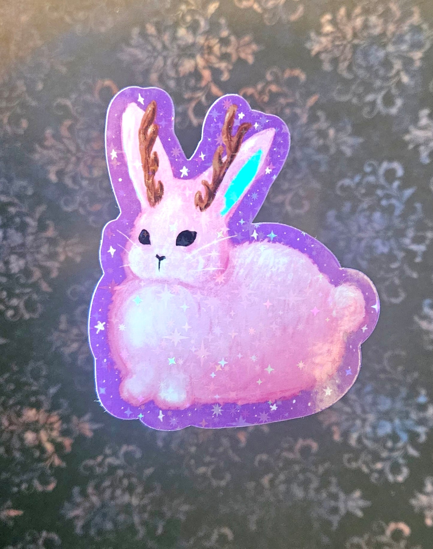 Cute pastel jackalope sticker for water bottle and laptop