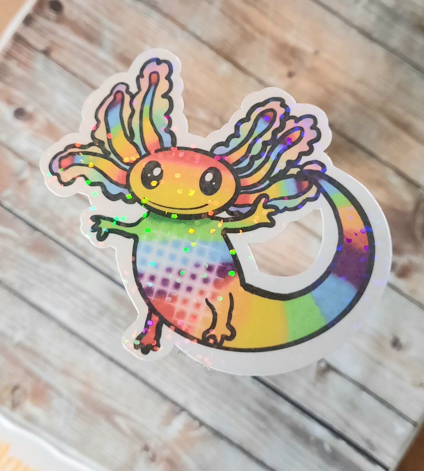 Cute Rainbow axolotl sticker