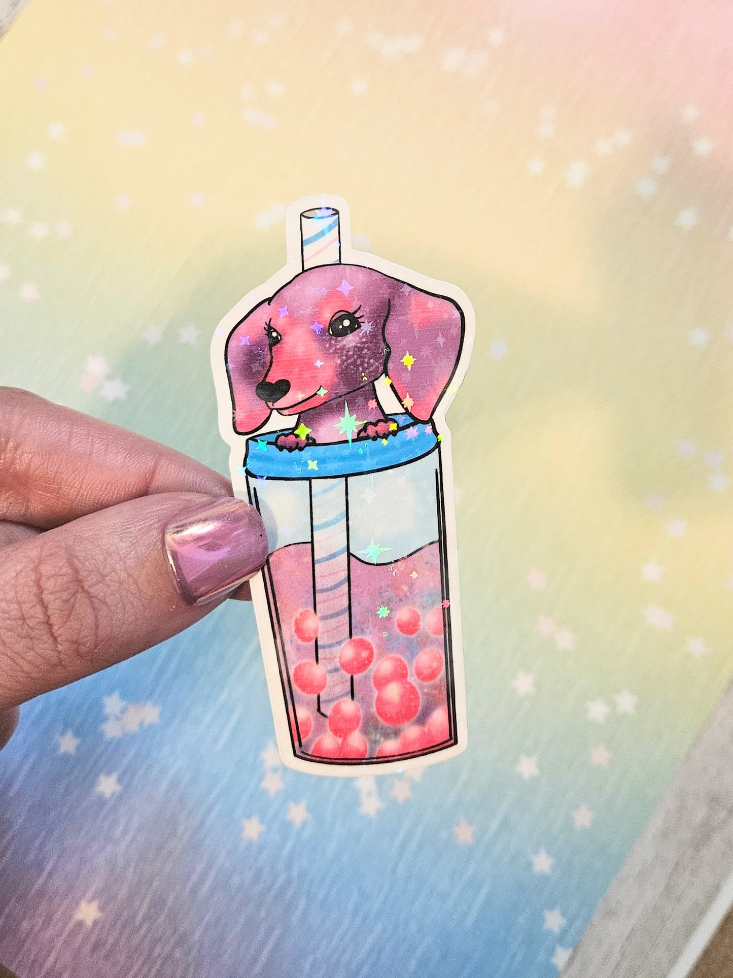 Dachsund Boba sticker