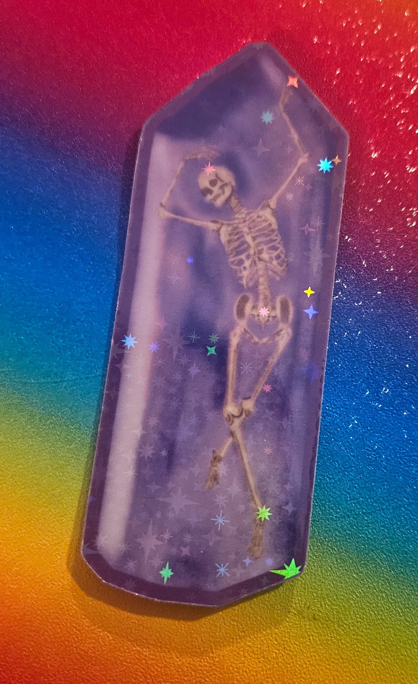 Skeleton dancing in amethyst sticker