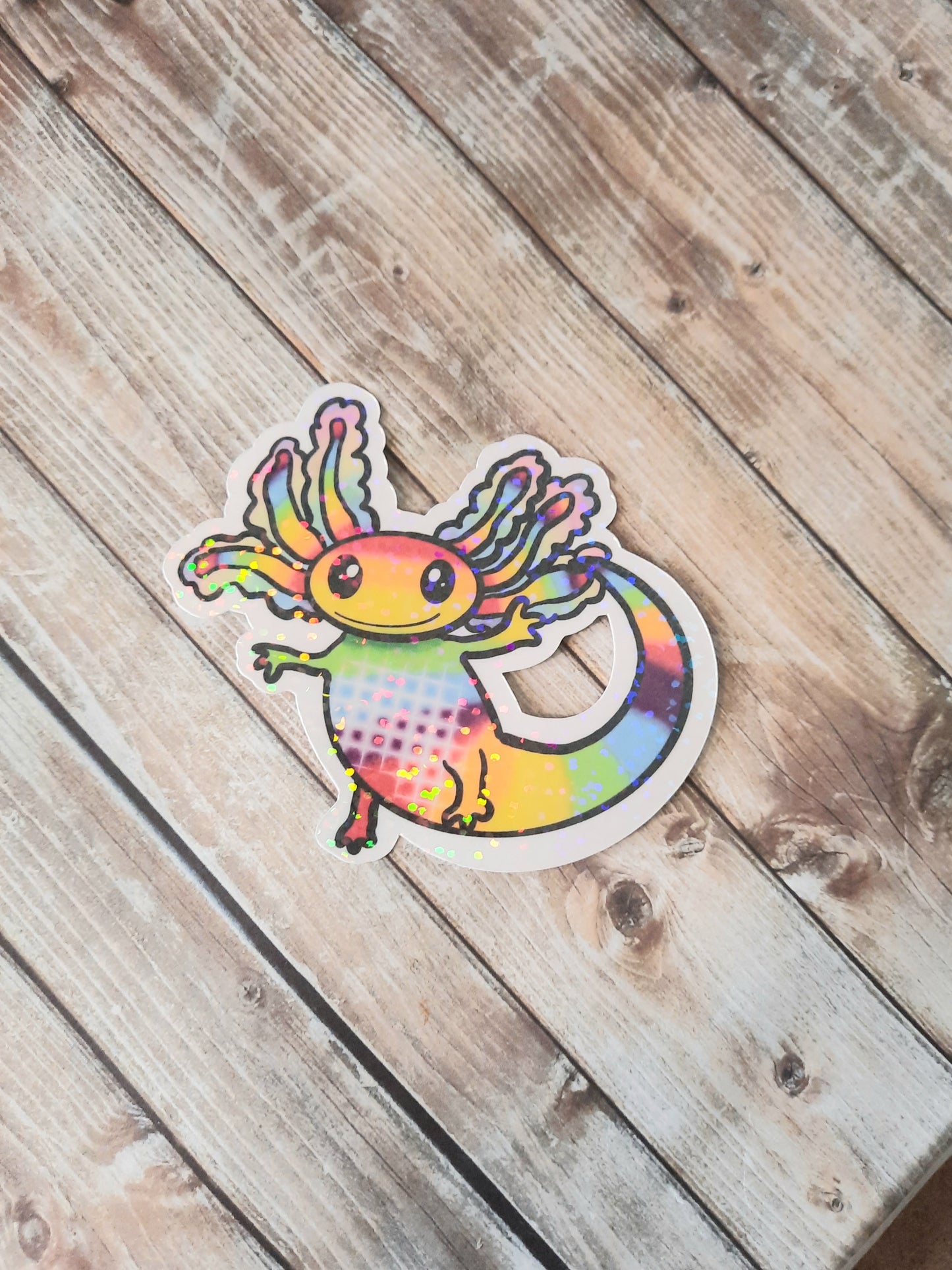 Cute Rainbow axolotl sticker