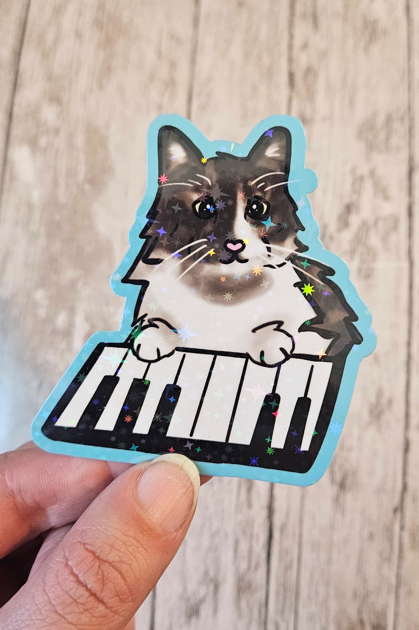 Piano cat sticker
