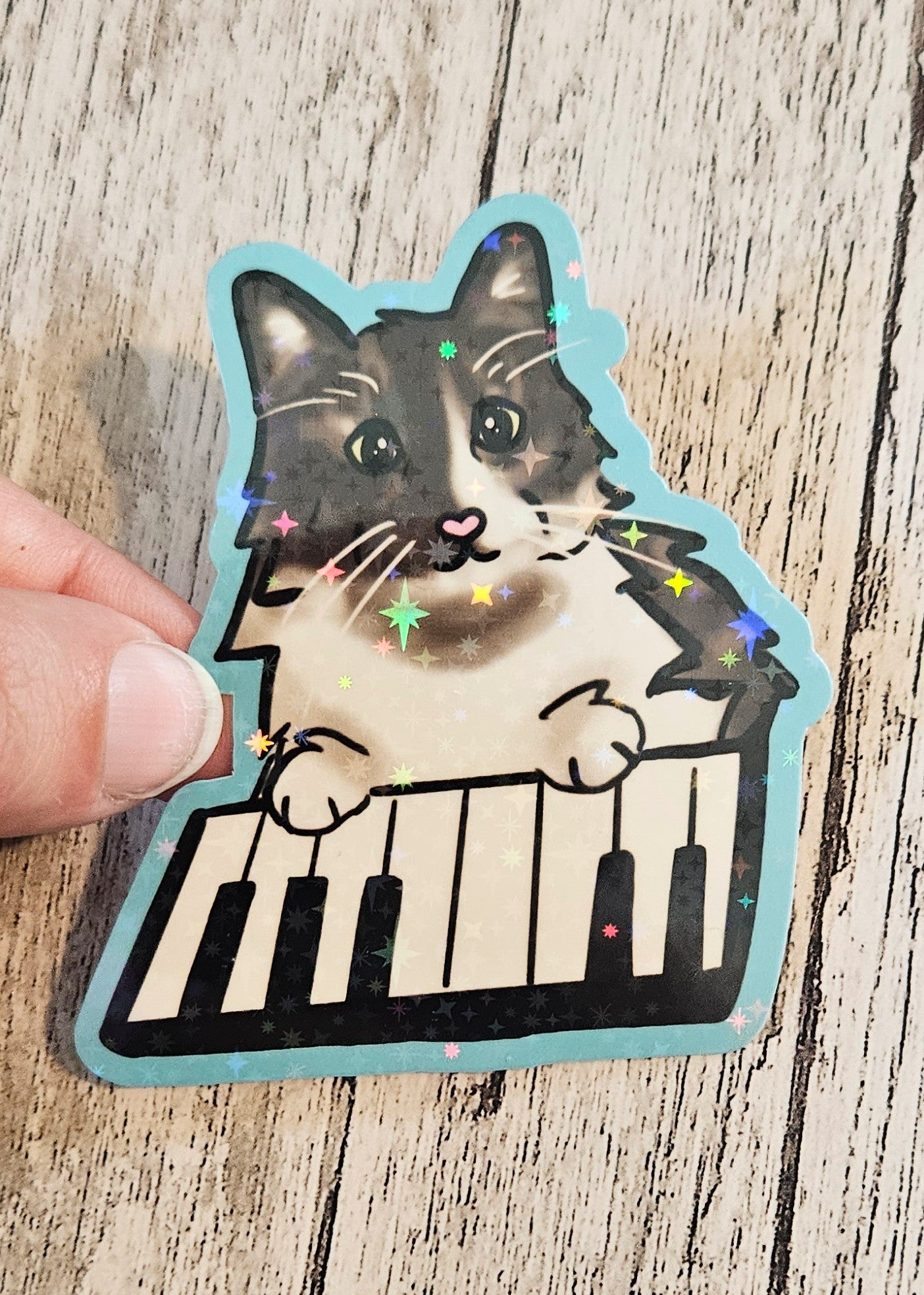Piano cat sticker
