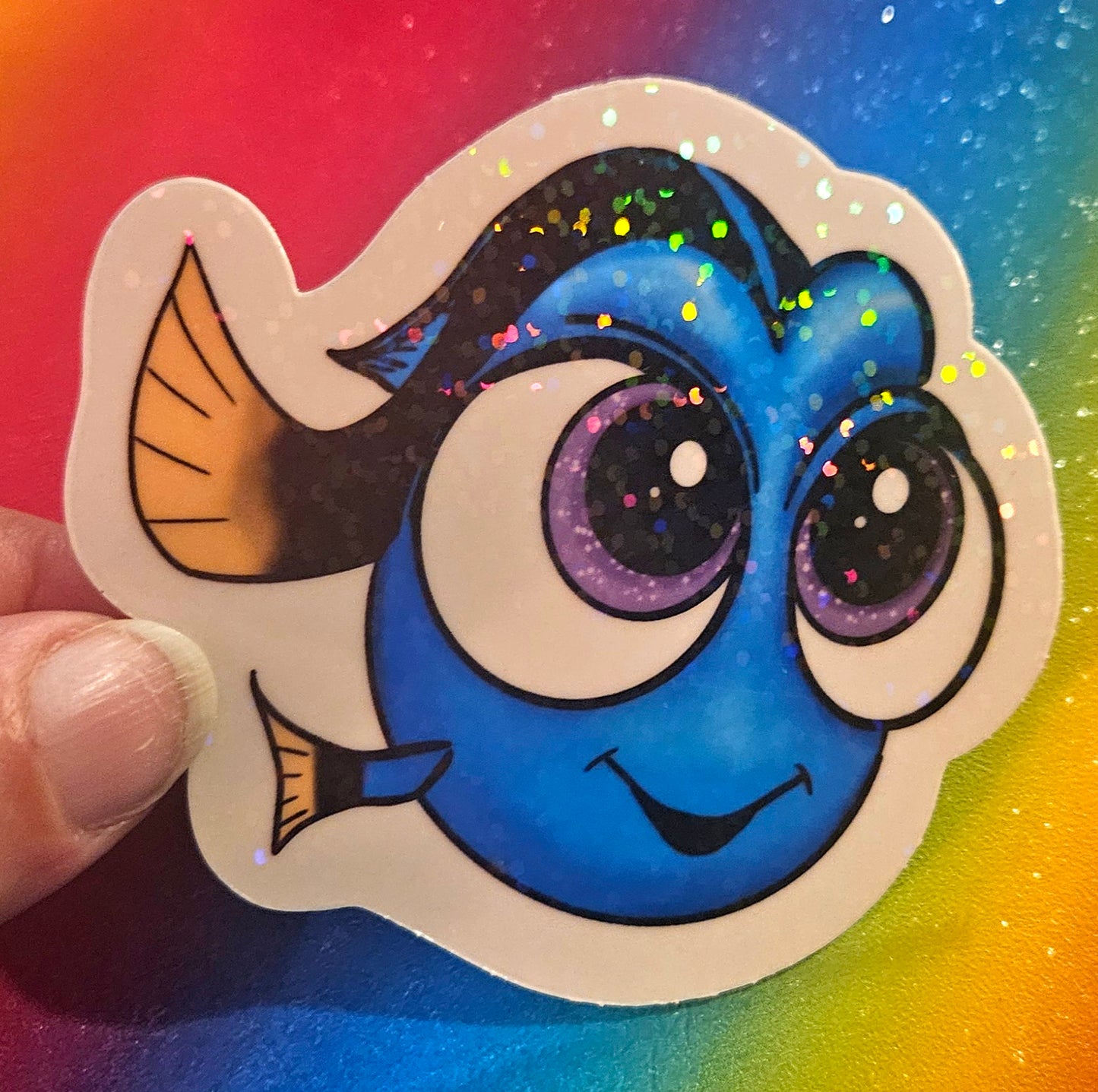 Baby blue fish sticker