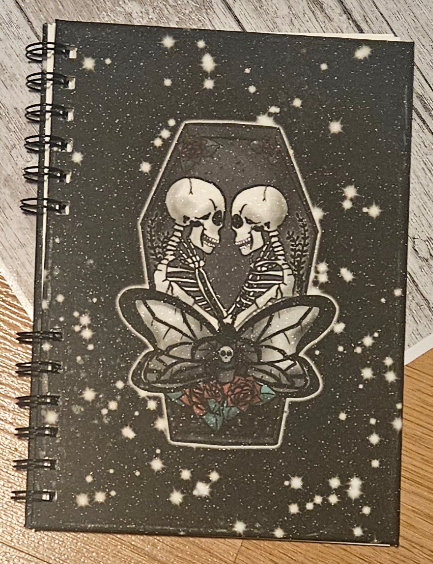 Skeletons and death moth Reusable sticker book for sticker hoarders (hard back)