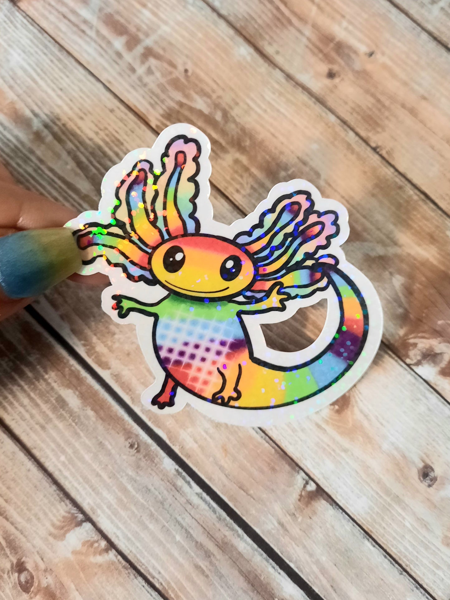 Cute Rainbow axolotl sticker