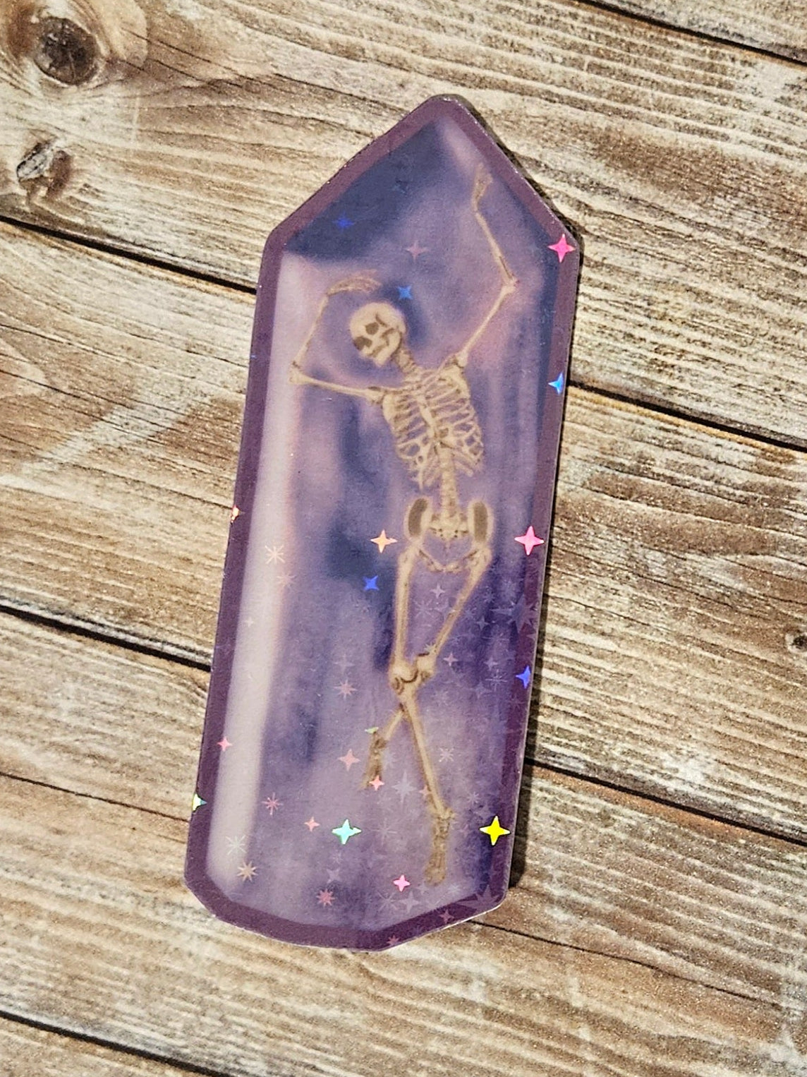 Skeleton dancing in amethyst sticker
