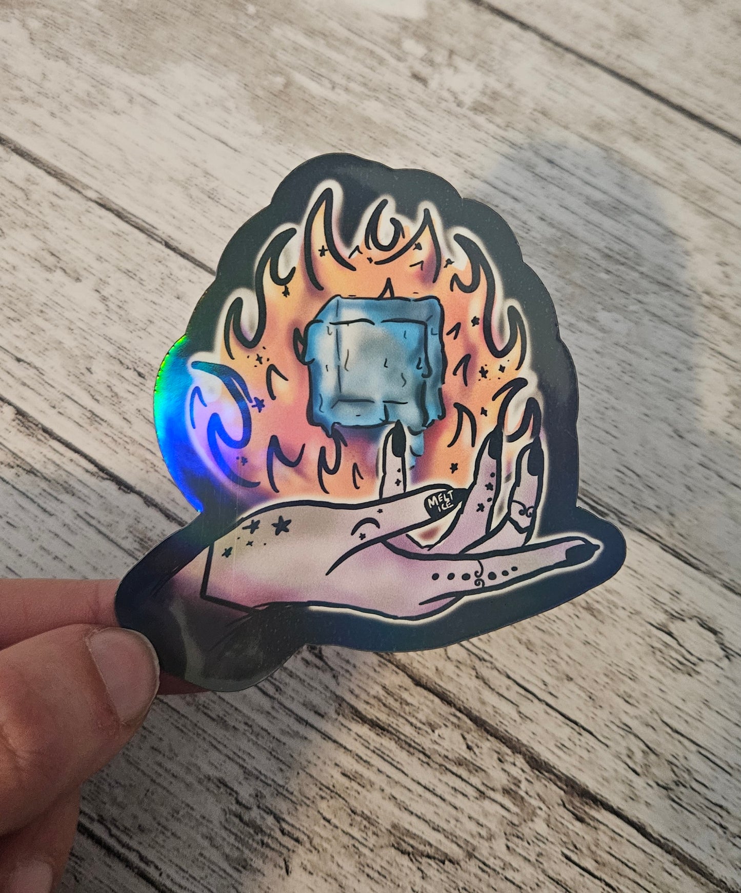 Witch melting ice sticker