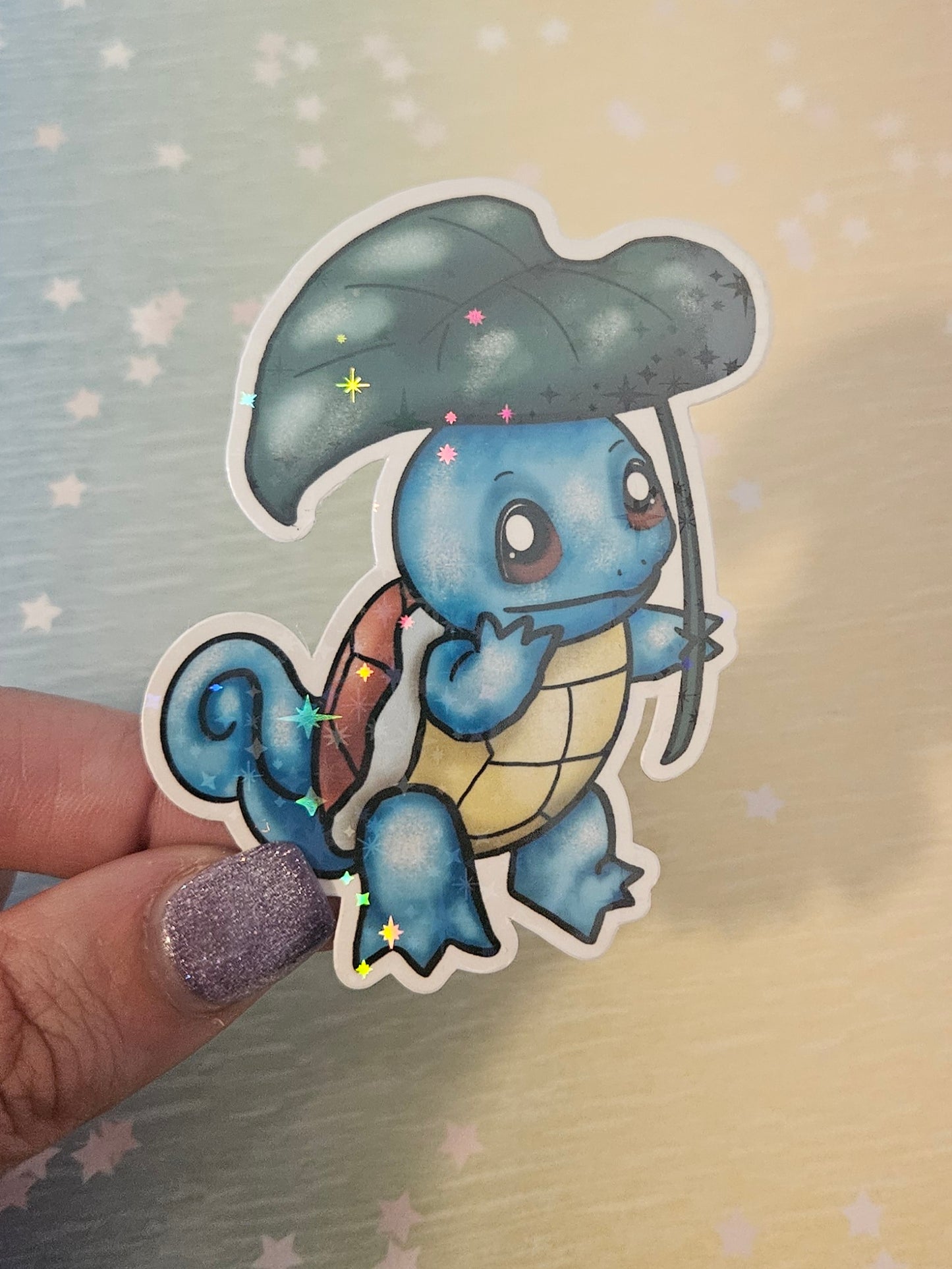 Adorable turtle sticker for water bottle