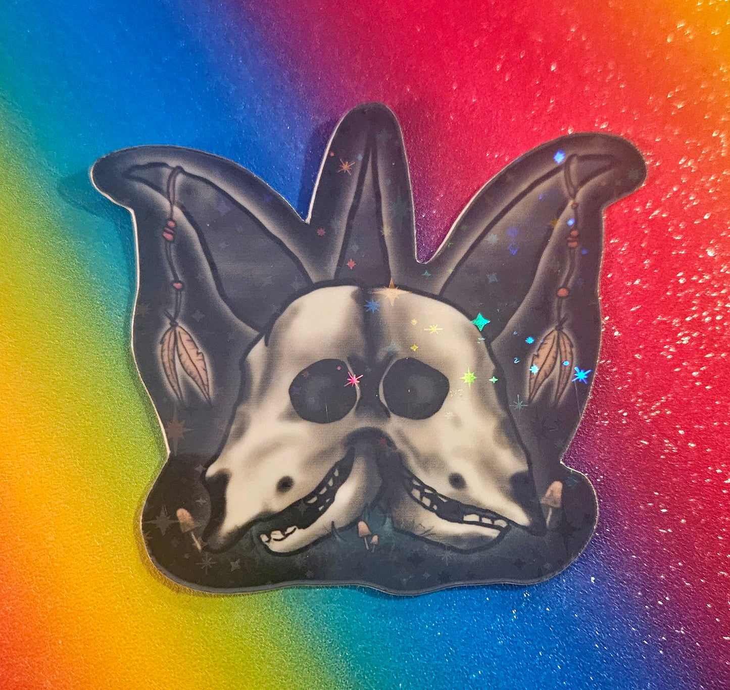 Glow in the dark 2 headed goat sticker