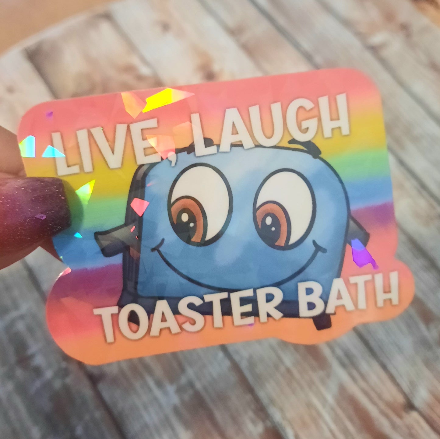 Live laugh sticker, toaster bath sticker for water bottle
